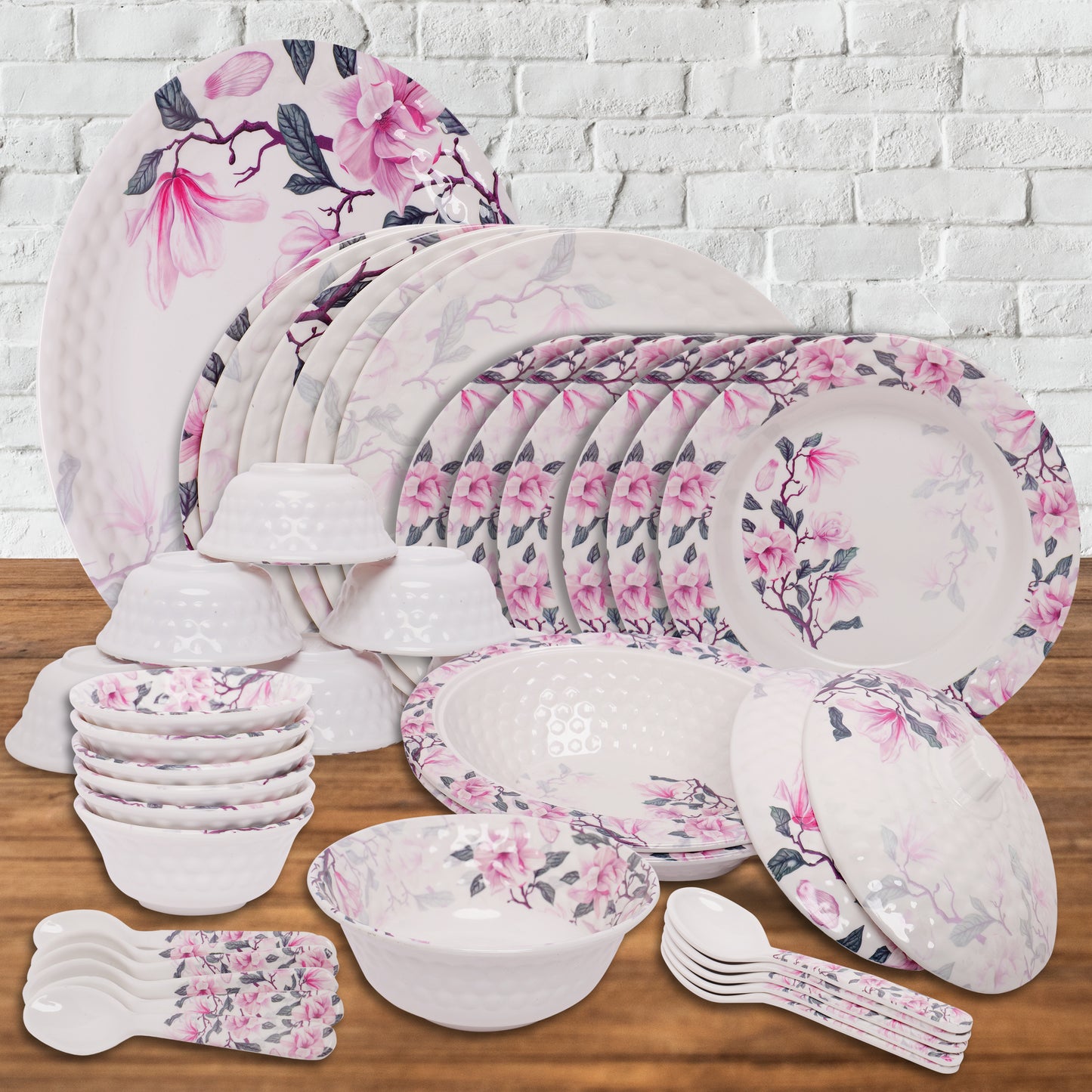Venus 46 Pieces Melamine Dinner and Serving Set - Homeproindia.com