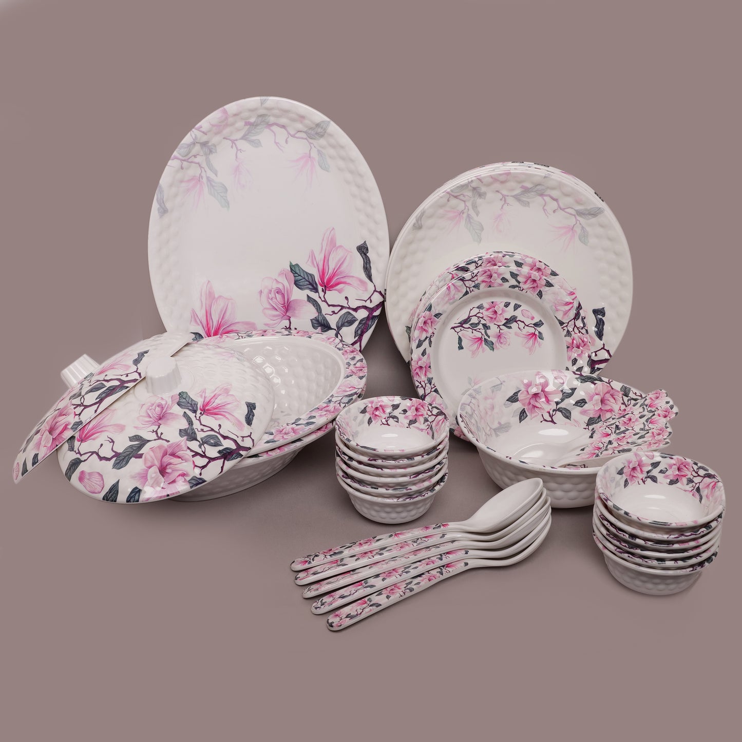 Venus 46 Pieces Melamine Dinner and Serving Set - Homeproindia.com