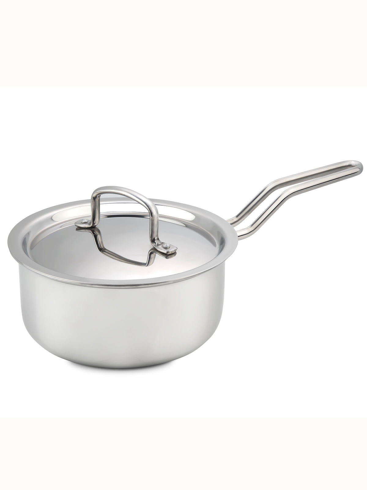 HOME-PRO Triply Stainless Steel Sauce Pan 14cm Diameter with lid 1.1L Capacity