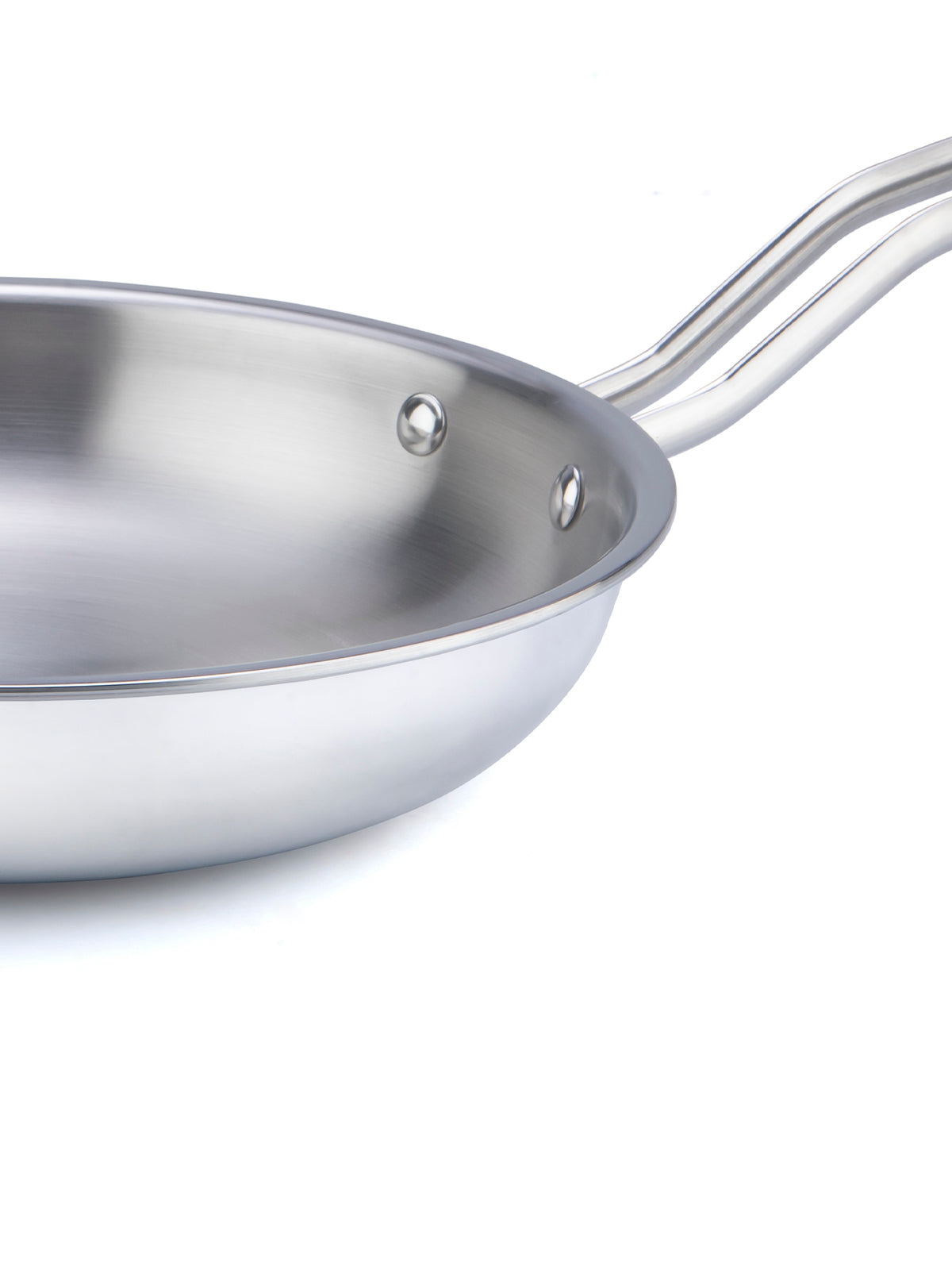 HOME-PRO Triply Stainless Steel Fry Pan 24cm Diameter with lid 1.7L Capacity
