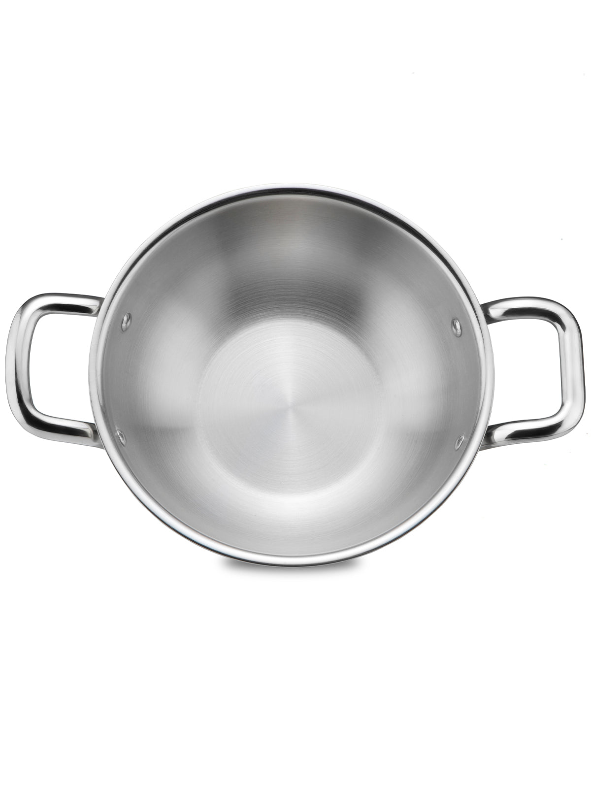 HOME-PRO Triply Stainless Steel Kadhai 24cm Diameter with lid 2.6L Capacity