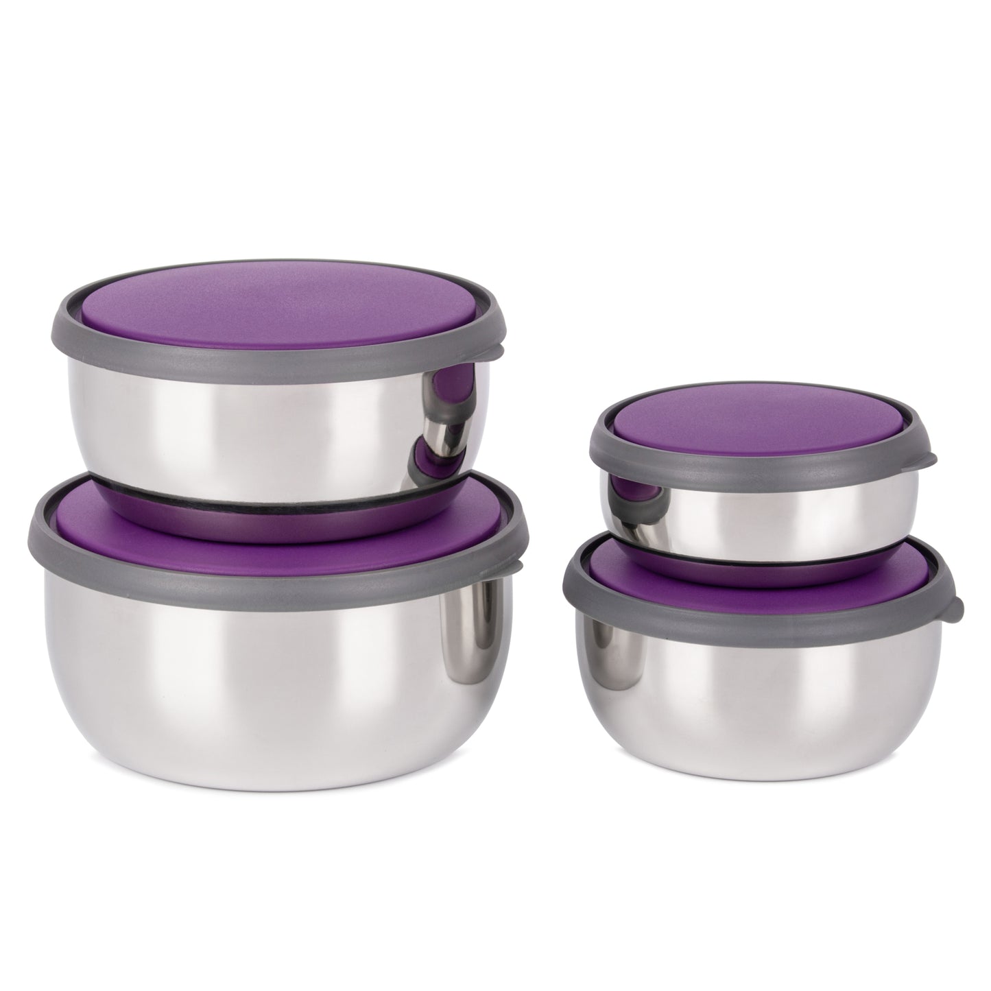 Purple Mixing Bowls Set with Lid - Homeproindia.com