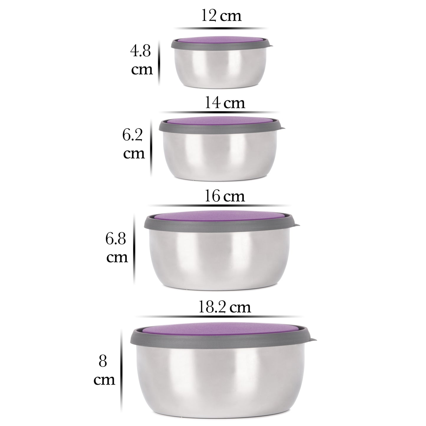Purple Mixing Bowls Set with Lid - Homeproindia.com