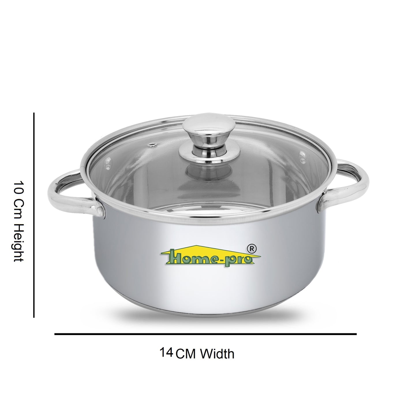 Stainless Steel Cooking Pot with Glass lid - Homeproindia.com
