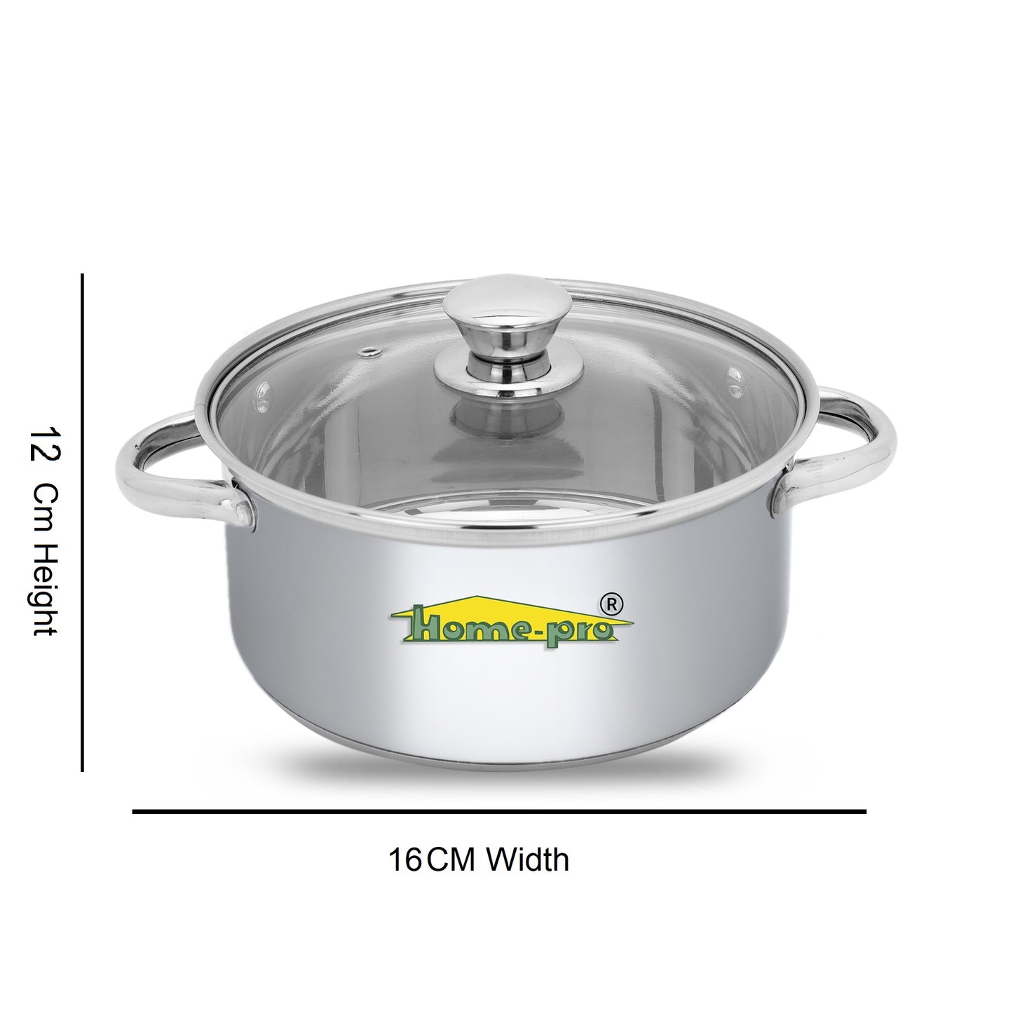 Stainless Steel Cooking Pot with Glass lid - Homeproindia.com