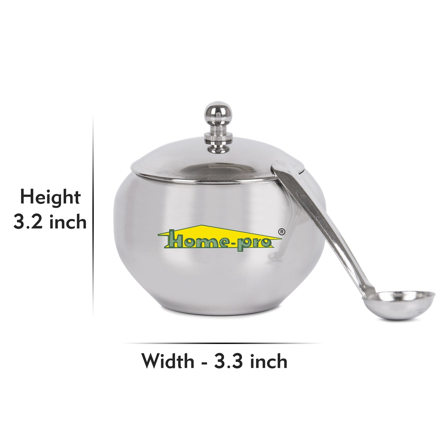Stainless Steel Orange Ghee Pot With Spoon - Homeproindia.com