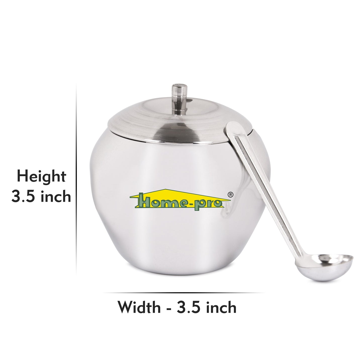 Stainless Steel Apple Ghee Pot With Spoon - Homeproindia.com