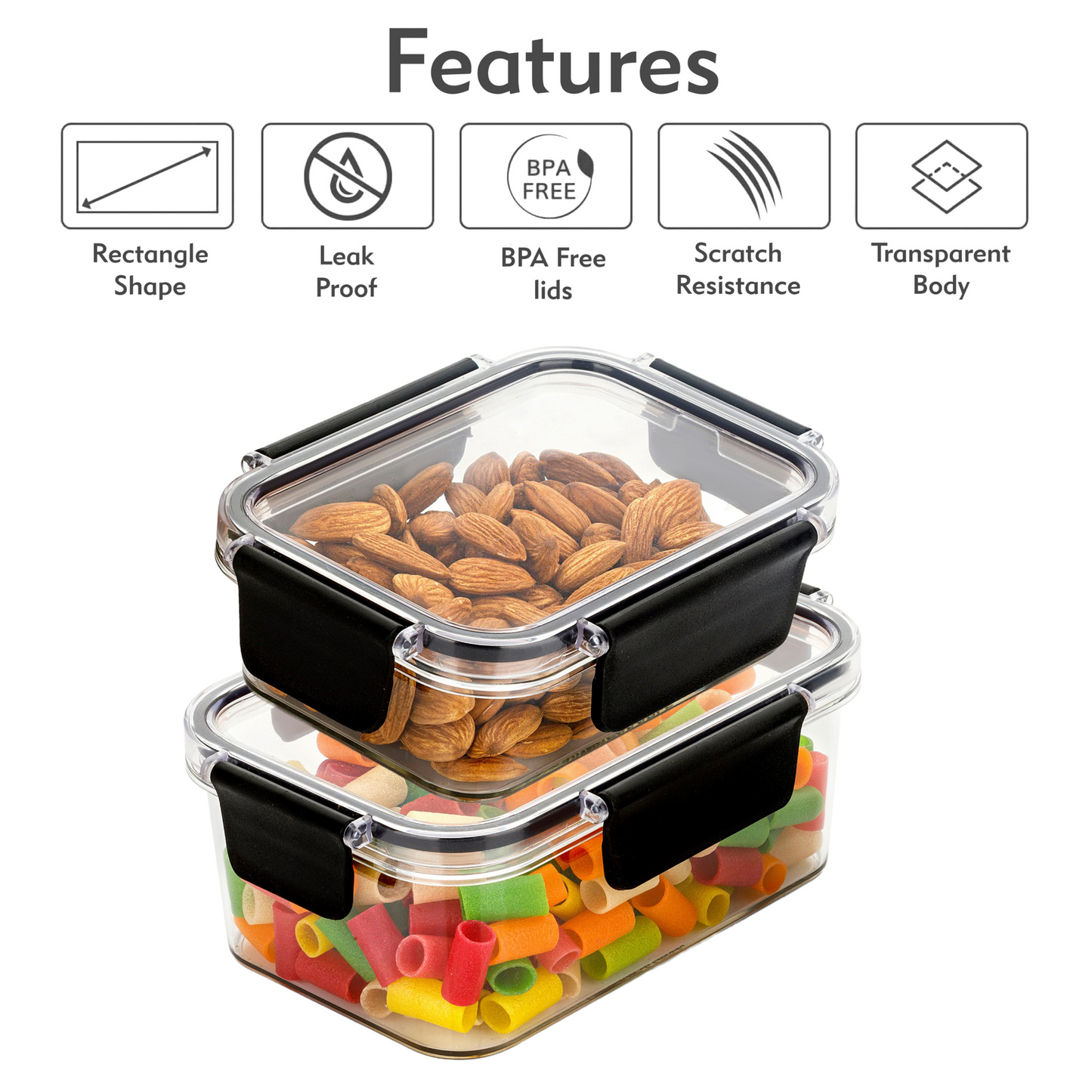 Food Storage Transparent Container Set of 3 - Homeproindia.com