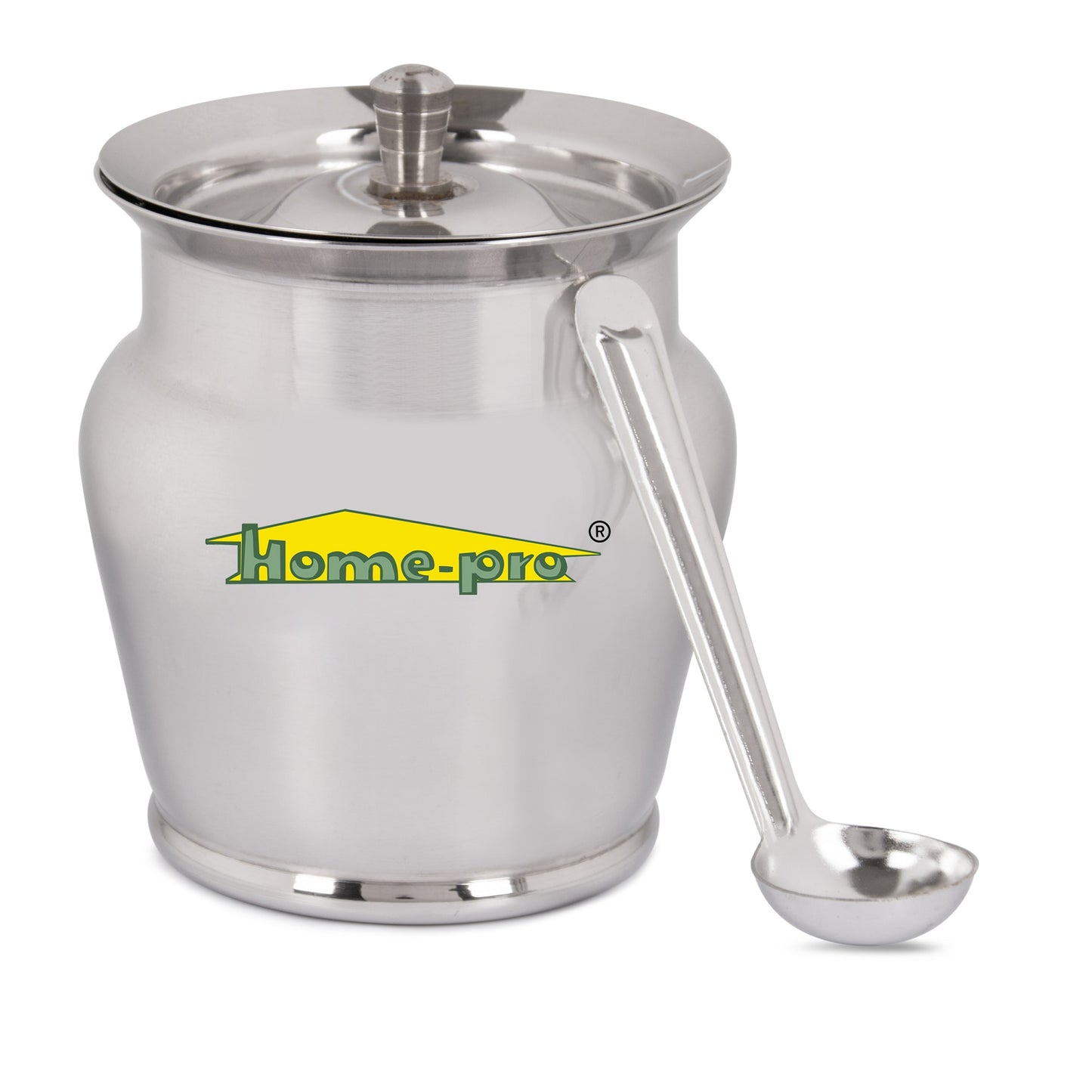 Lotus Stainless Steel Ghee Pot With Spoon - Homeproindia.com