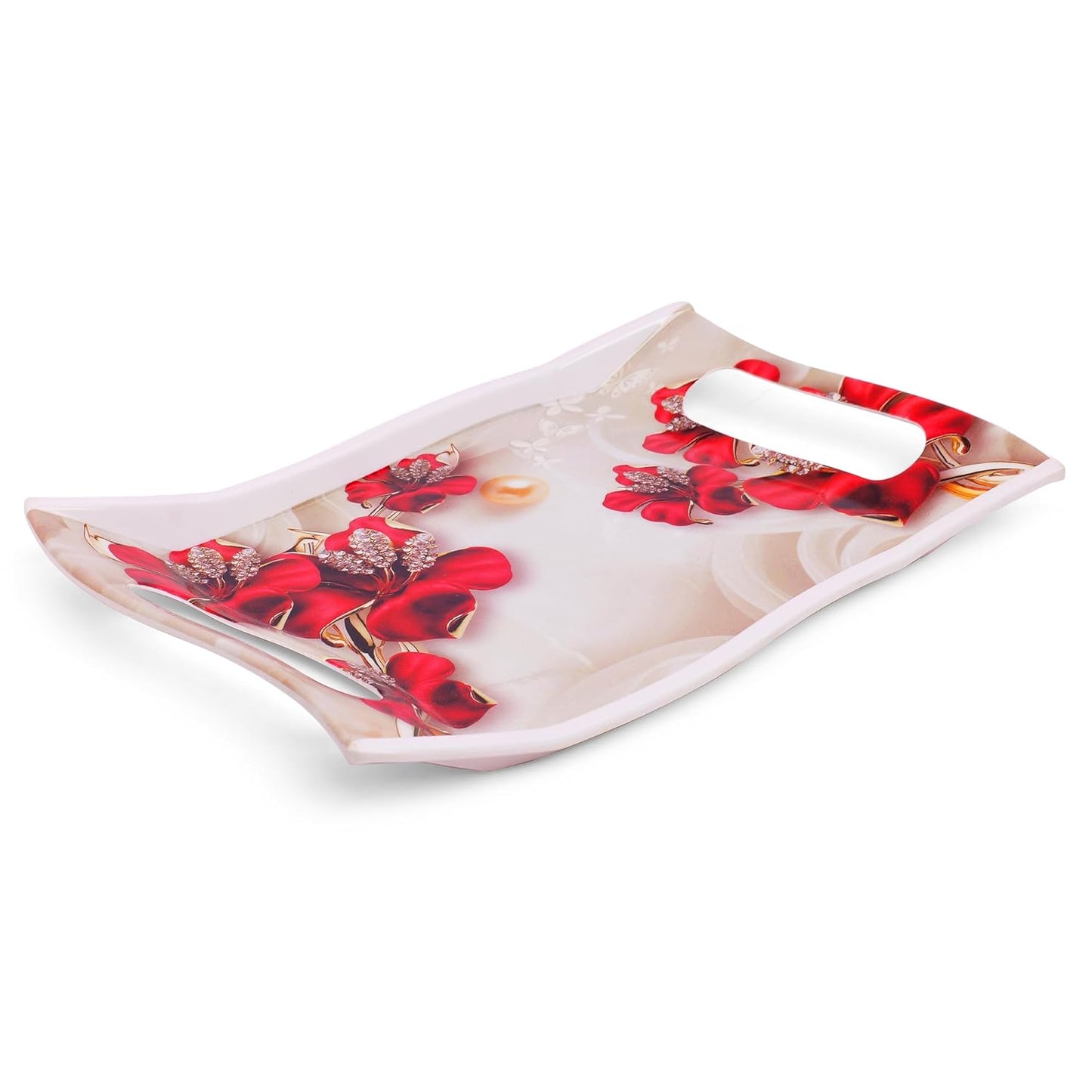 Rose Petals Design Melamine Serving Tray - Homeproindia.com