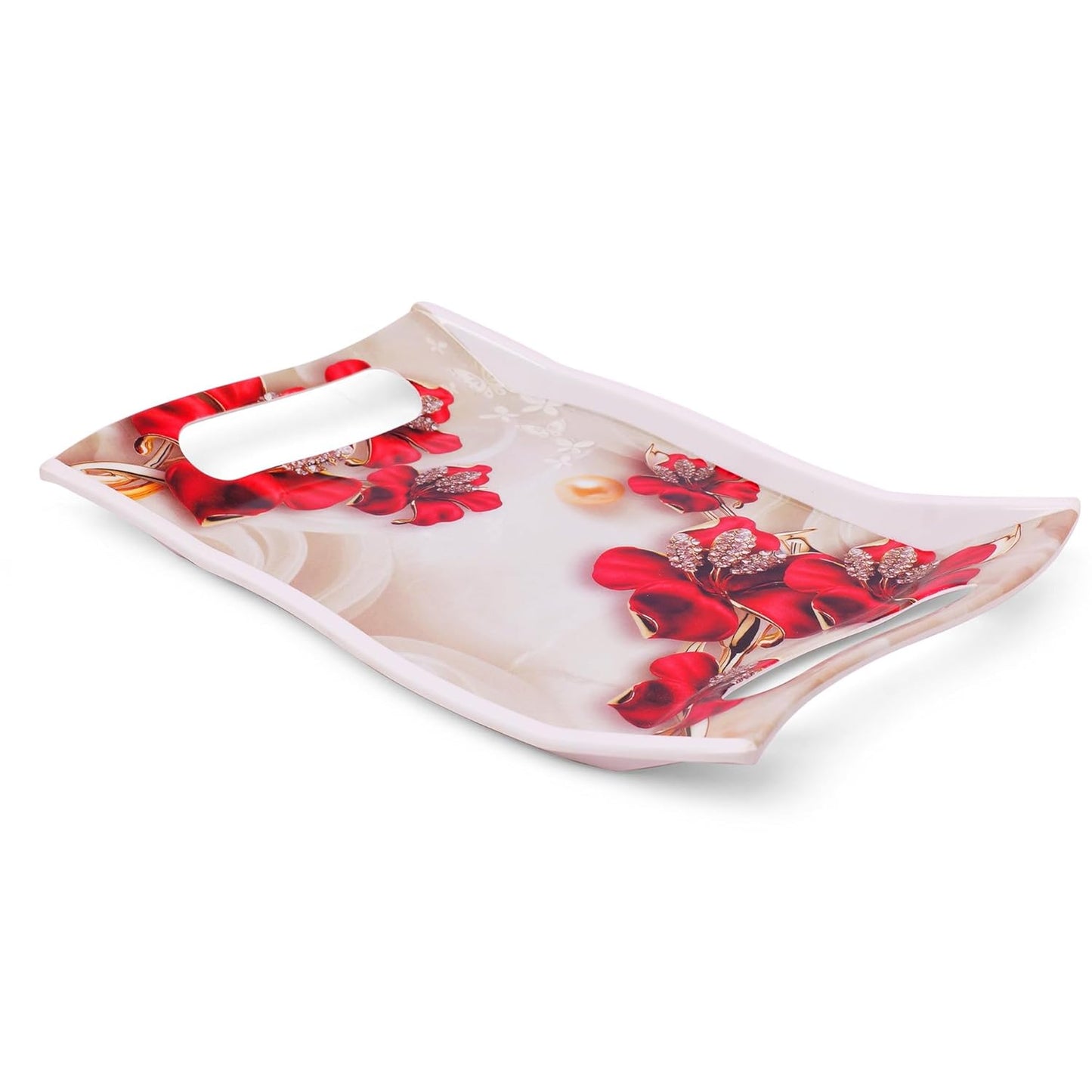 Rose Petals Design Melamine Serving Tray - Homeproindia.com