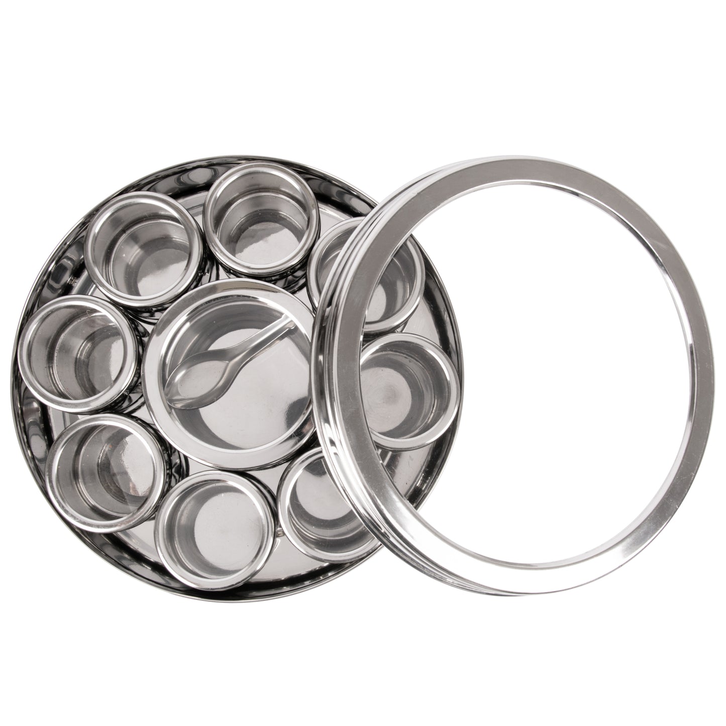 See Through lid Neelam Masala Dabba 22.5 CM Diameter - Homeproindia.com