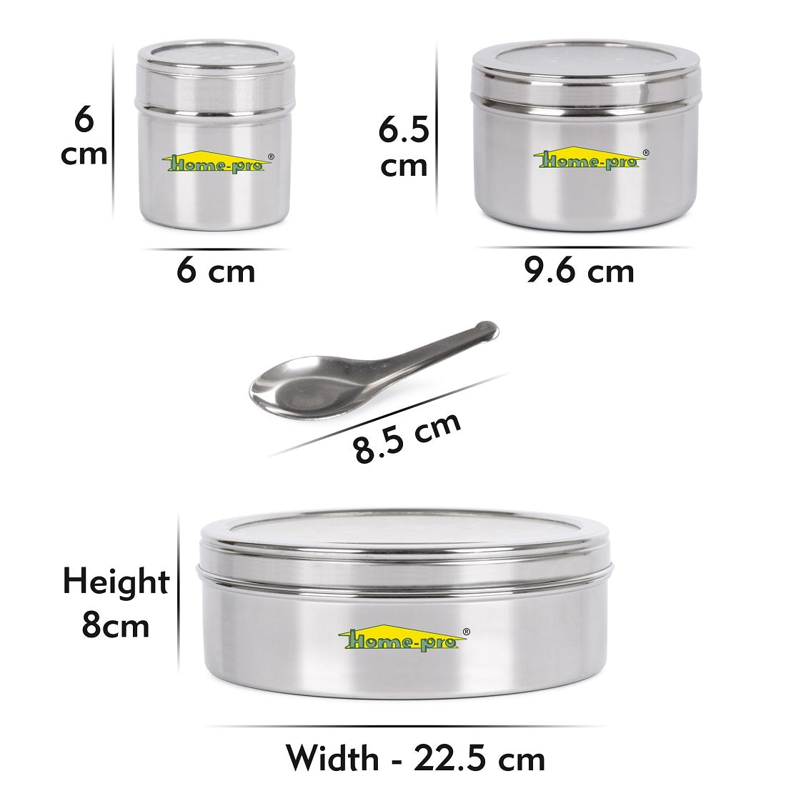 See Through lid Neelam Masala Dabba 22.5 CM Diameter - Homeproindia.com