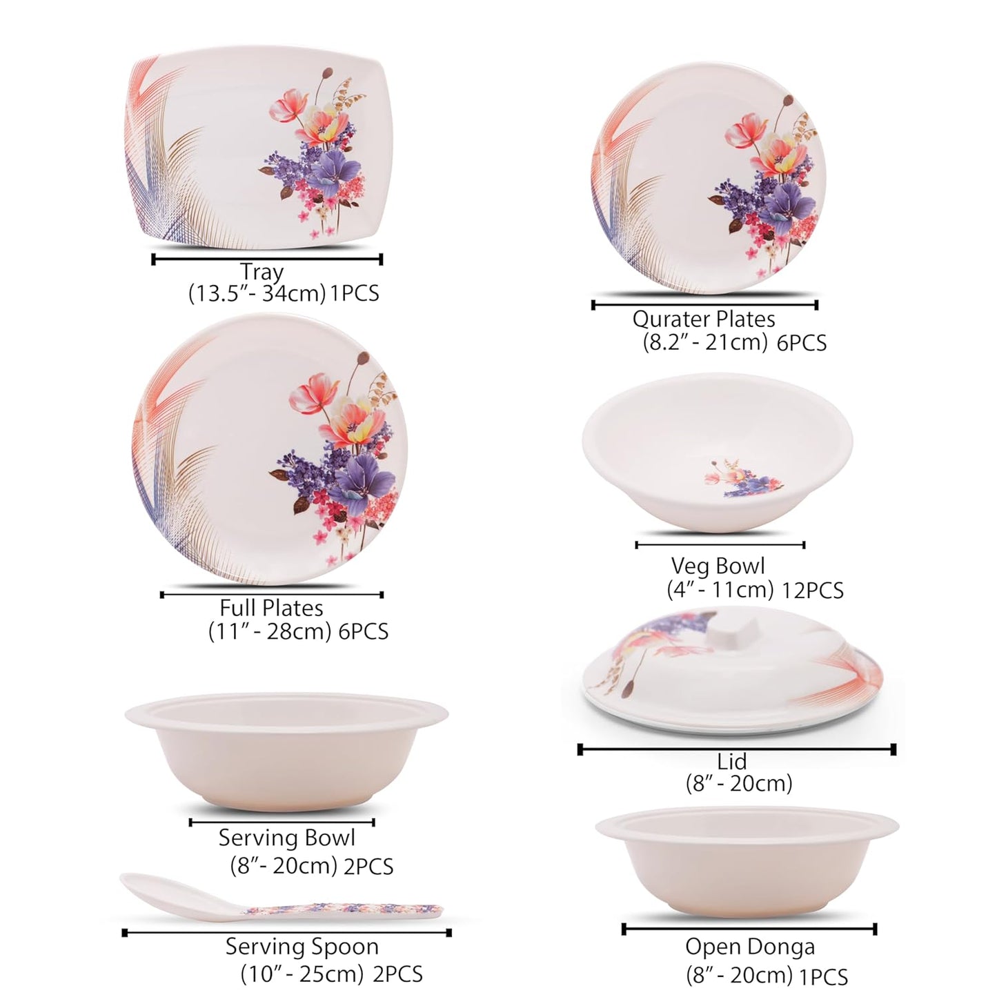 Boss 32 Pieces Melamine Dinner Set - Homeproindia.com
