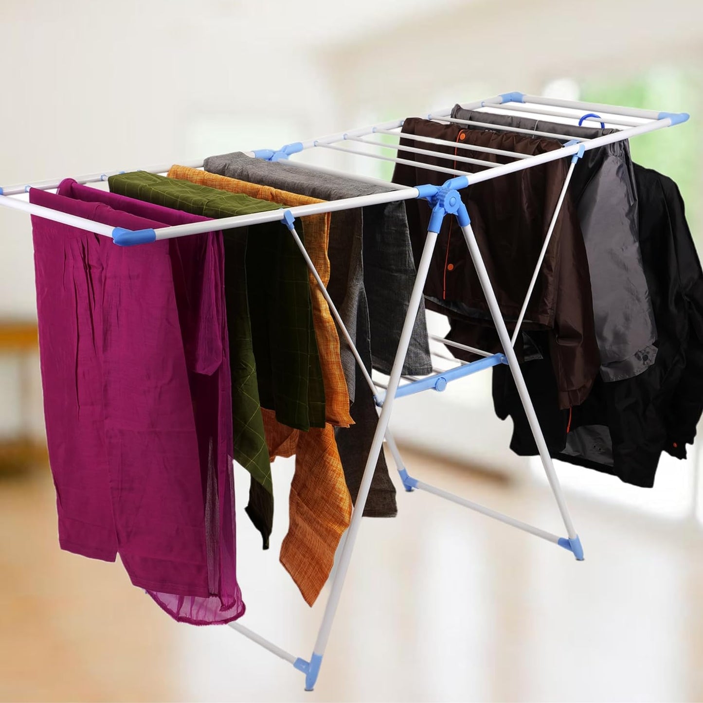HOME-PRO - Small Cloth Stand | Adjustable Perfect for Indoor and Outdoor Use | Rust-Proof and Durable | Pack of 1 - Homeproindia.com