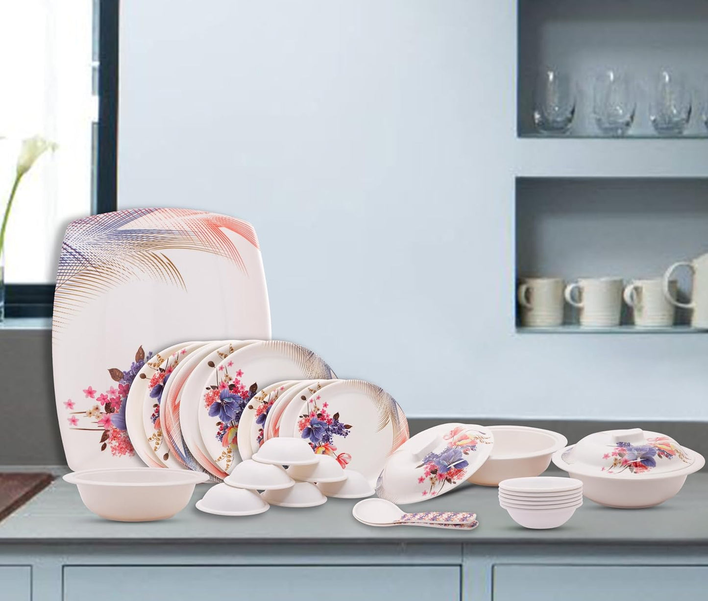 Boss 32 Pieces Melamine Dinner Set - Homeproindia.com