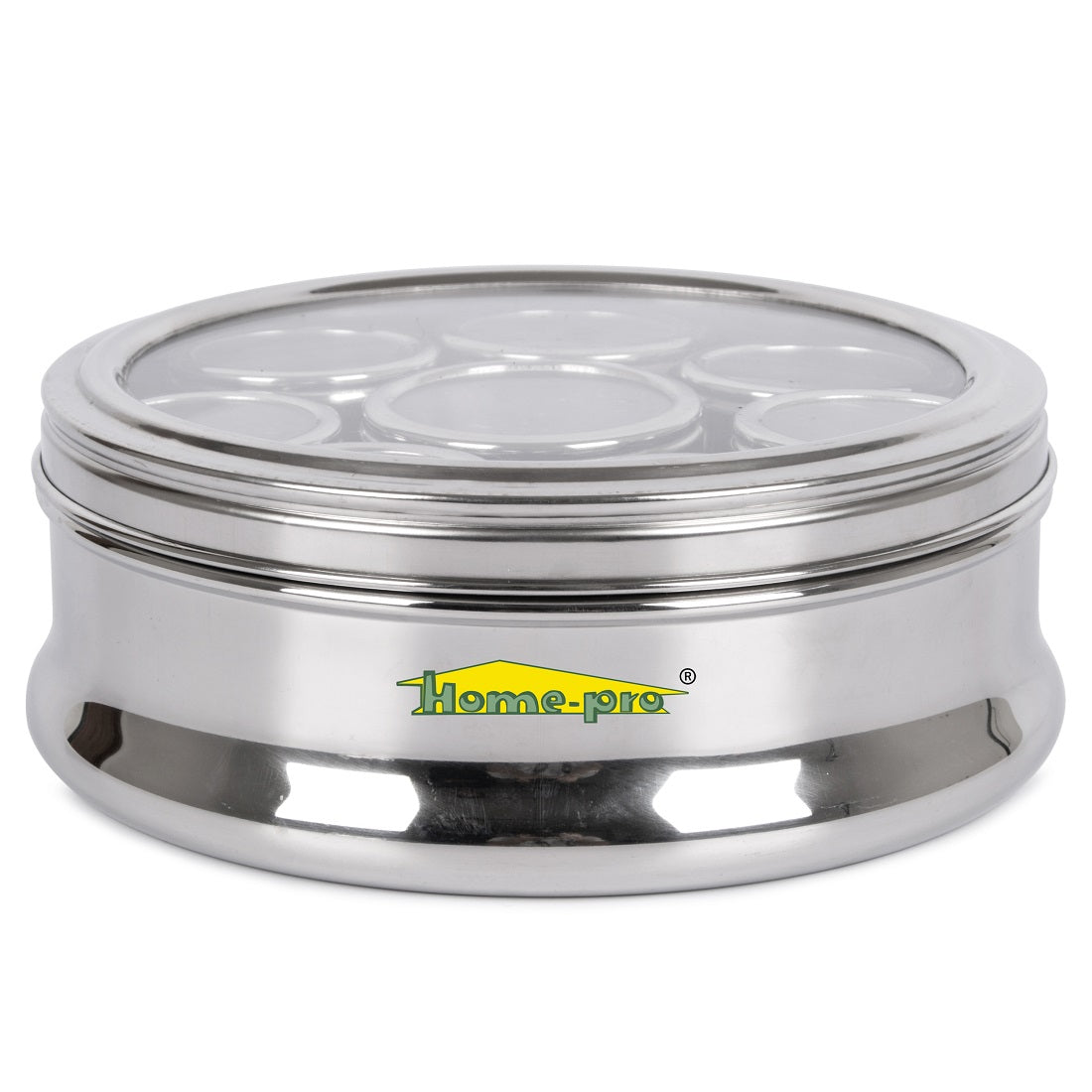 See Through lid Belly Masala Dabba 22.5 CM - Homeproindia.com