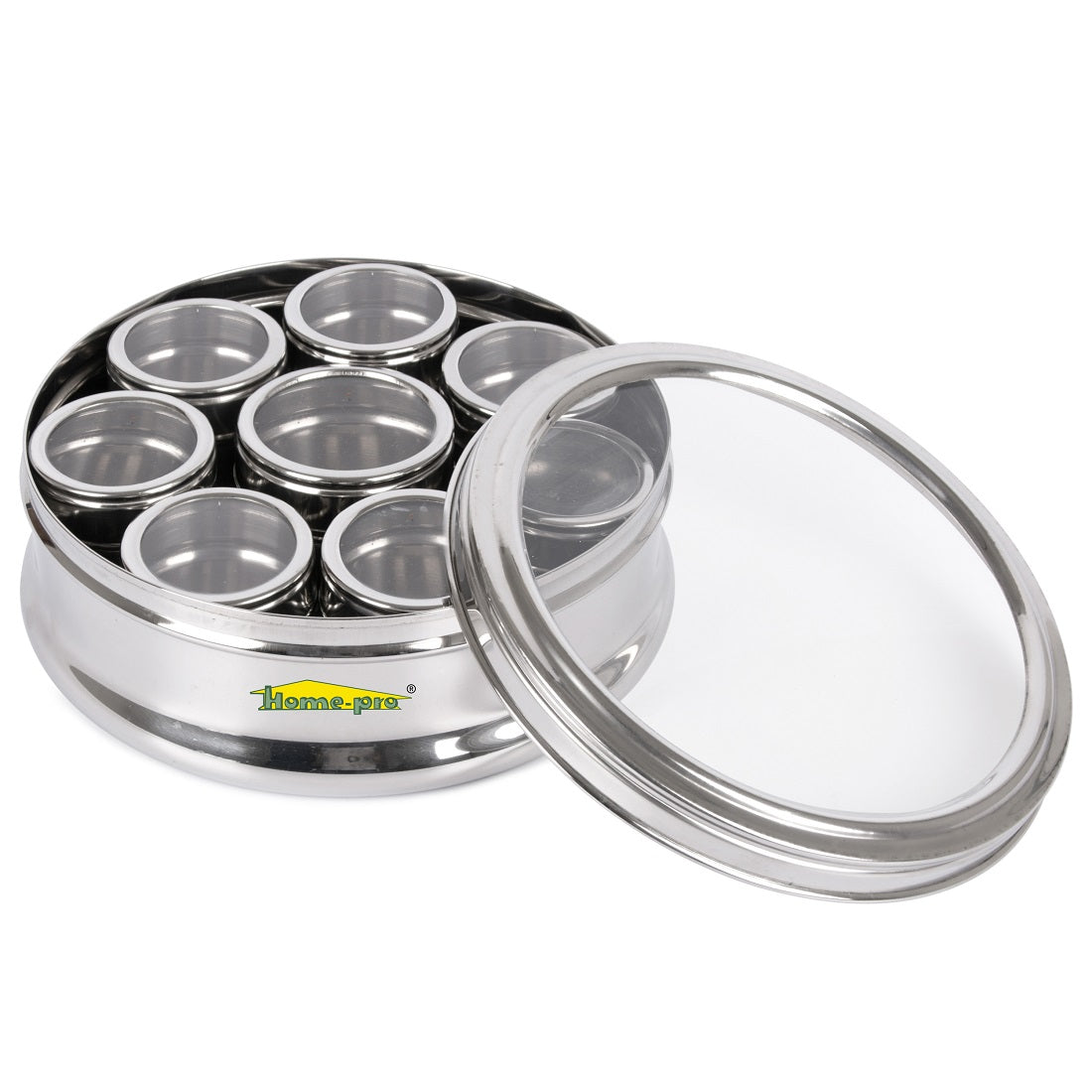 See Through lid Belly Masala Dabba 22.5 CM - Homeproindia.com