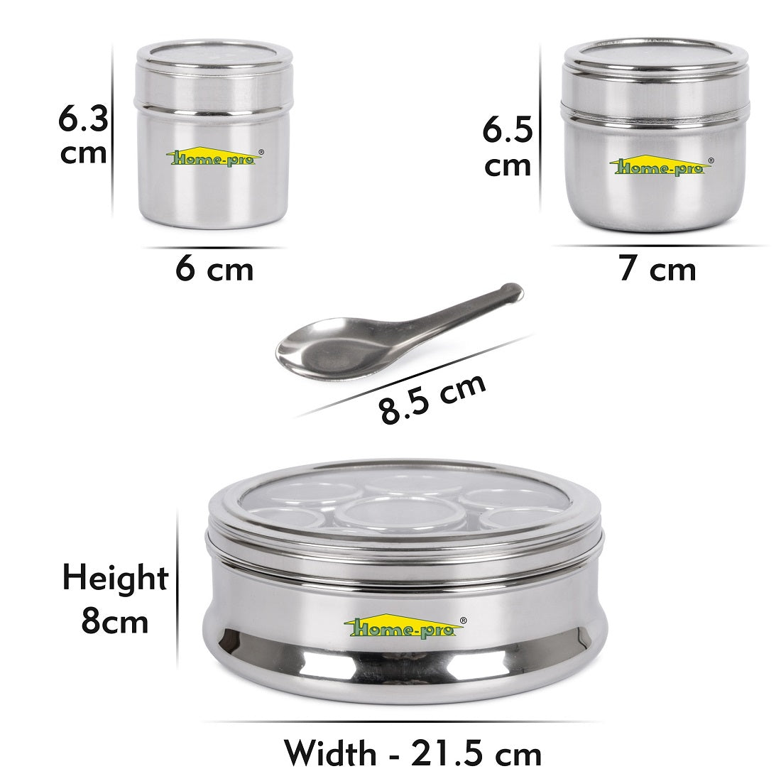 See Through lid Belly Masala Dabba 22.5 CM - Homeproindia.com