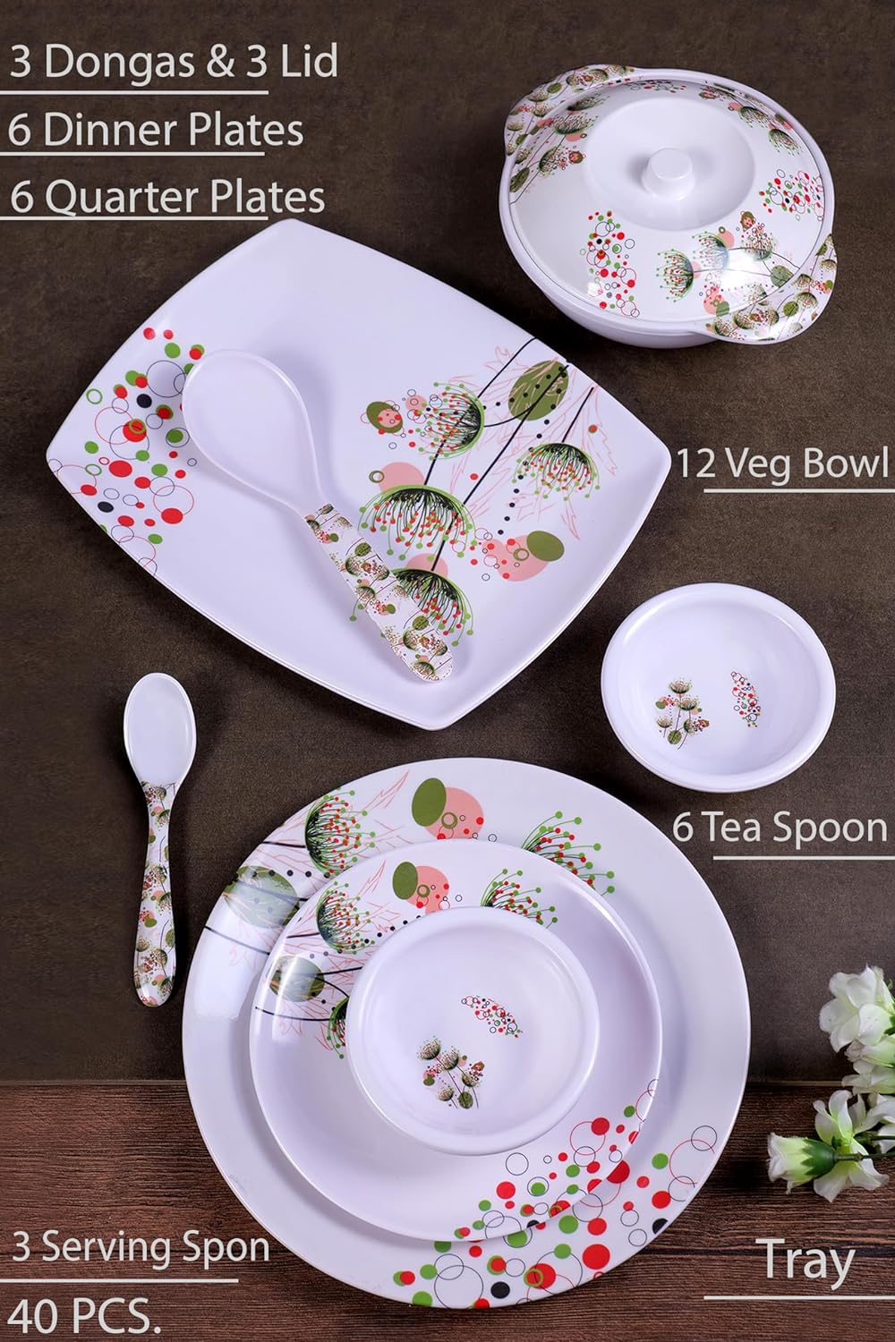 40 Pieces Melamine Dinner Set - Homeproindia.com