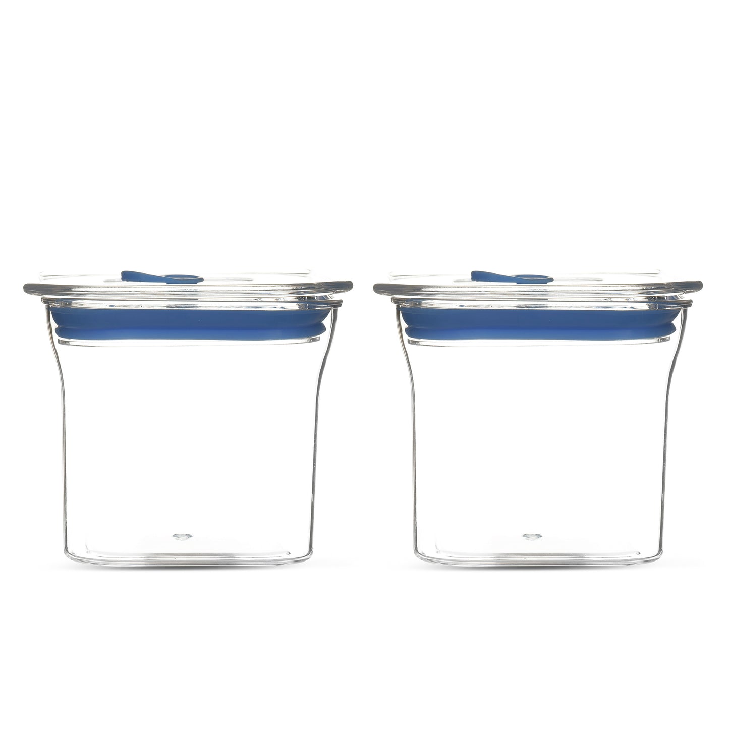 Fabio Airtight Transparent Plastic Storage Container Square Blue 600ML - Homeproindia.com