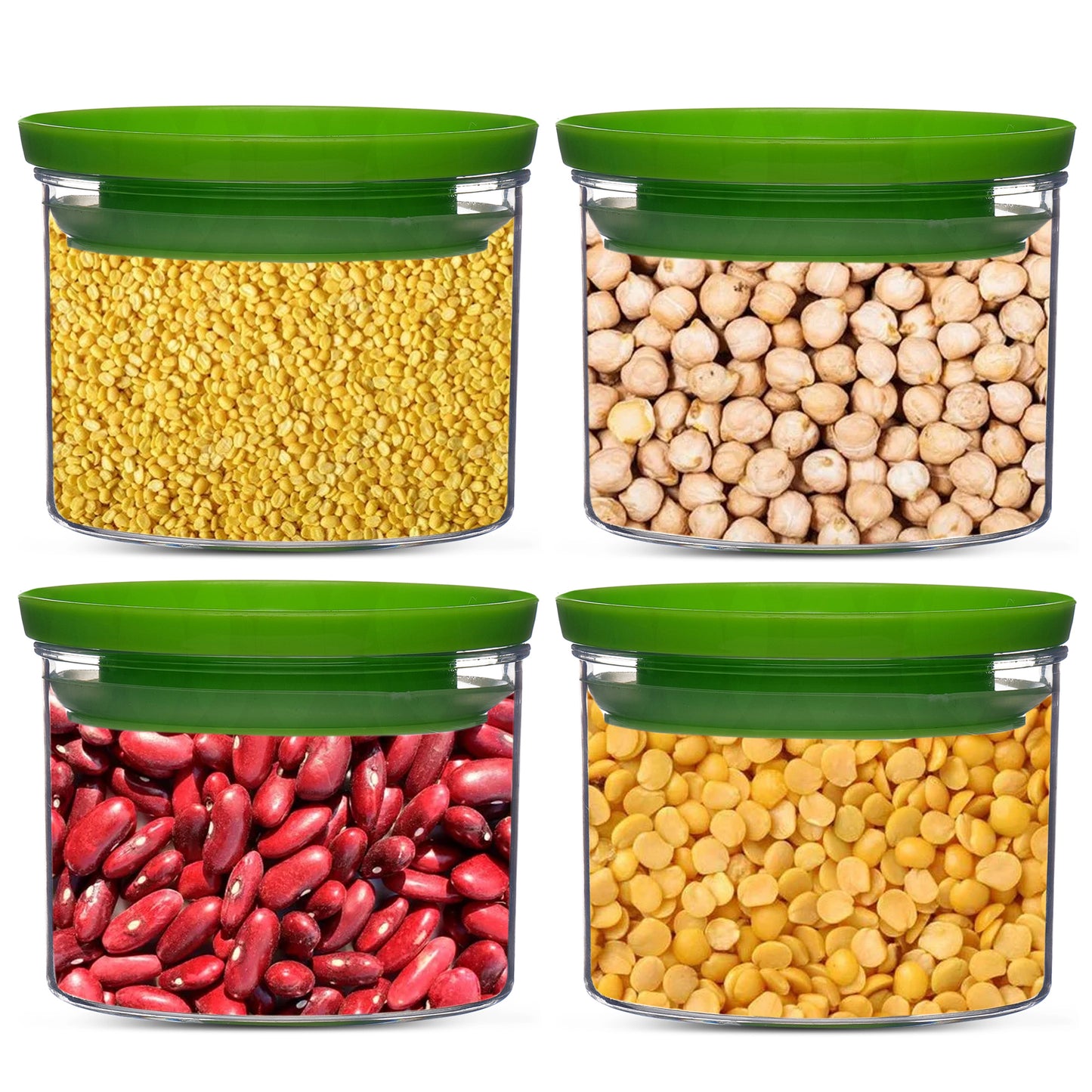 Xecellent Airtight Transparent Plastic Storage Container Green 500ML - Homeproindia.com