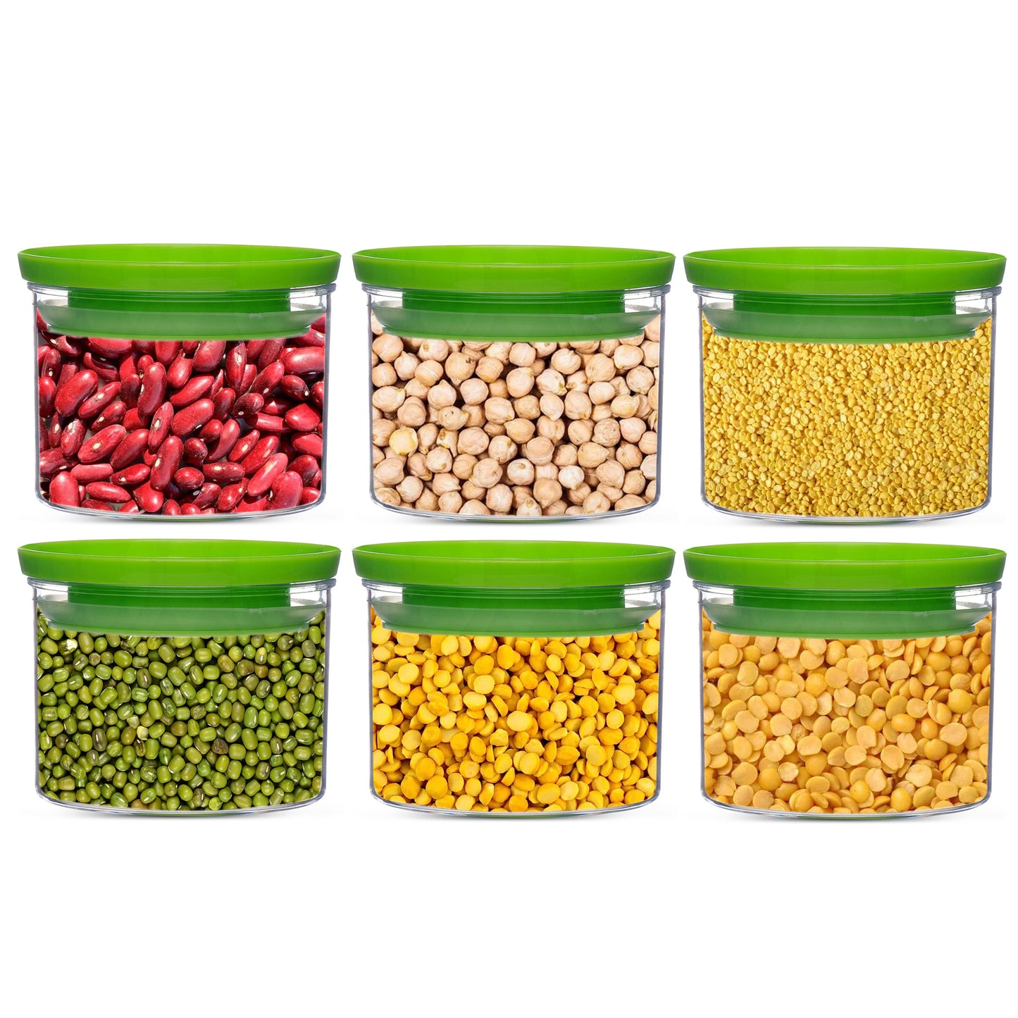 Xecellent Airtight Transparent Plastic Storage Container Green 500ML - Homeproindia.com