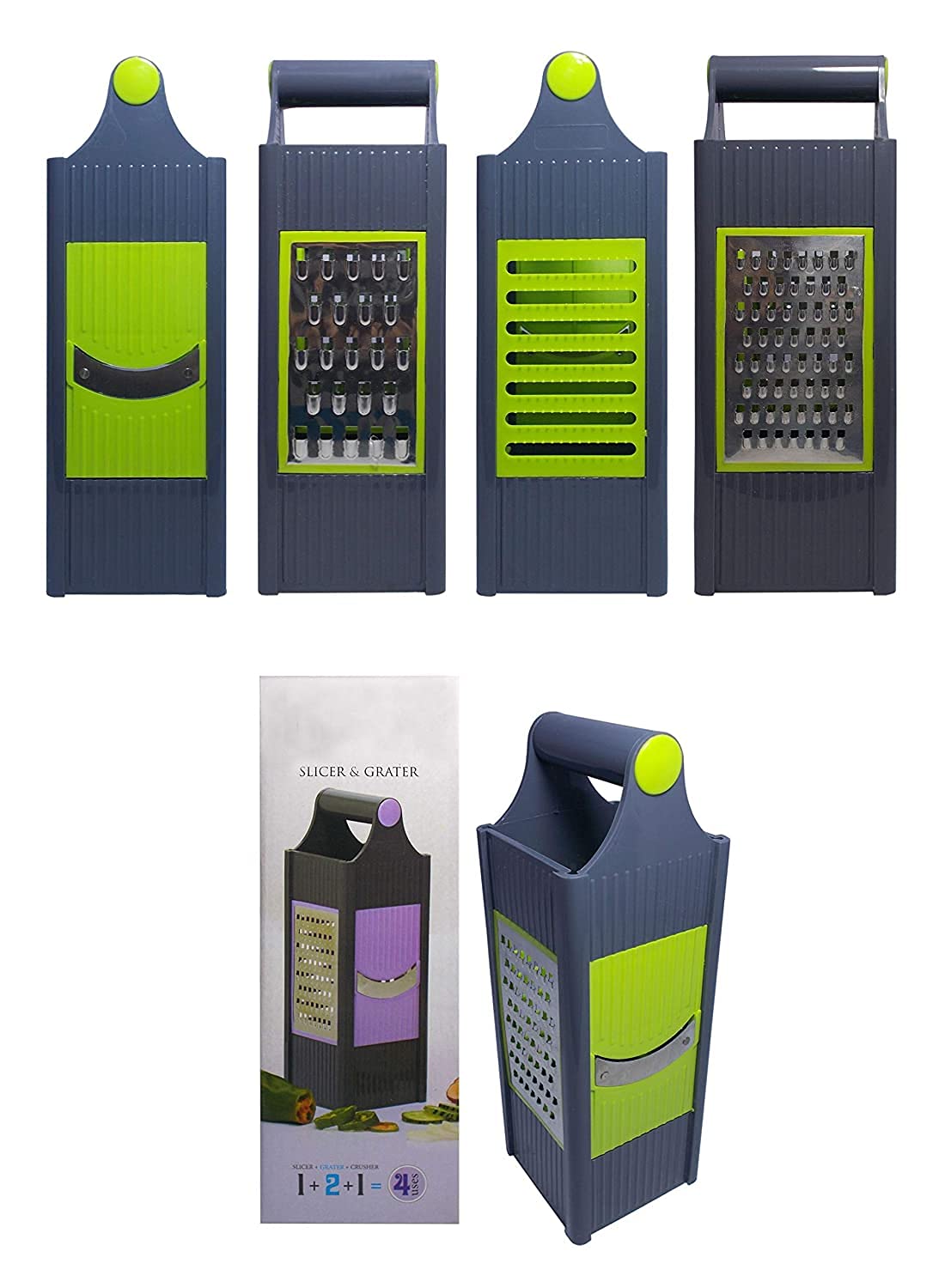 Multipurpose 4 in 1 Stainless Steel Blades Grater and Slicer - Homeproindia.com
