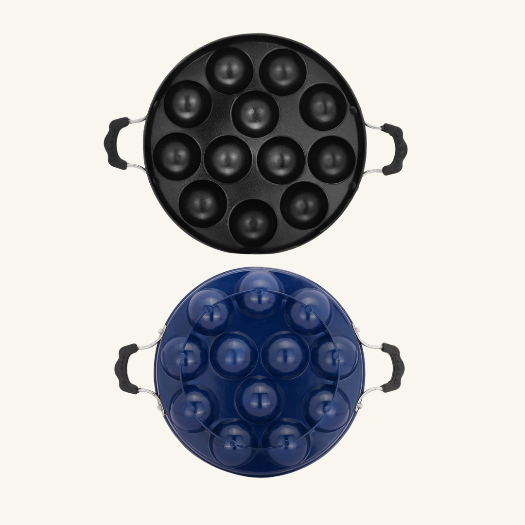 Appam Maker with Steel Lid Blue Pack of 2