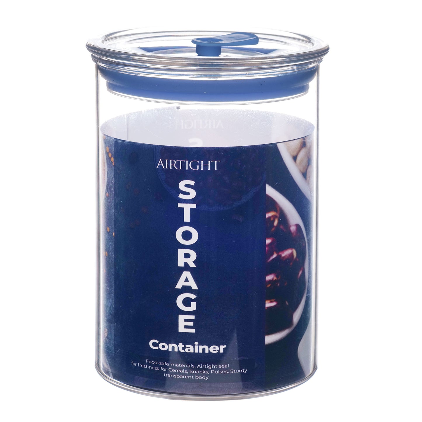 Orio Airtight Transparent Plastic Storage Container Square Blue 900ML - Homeproindia.com