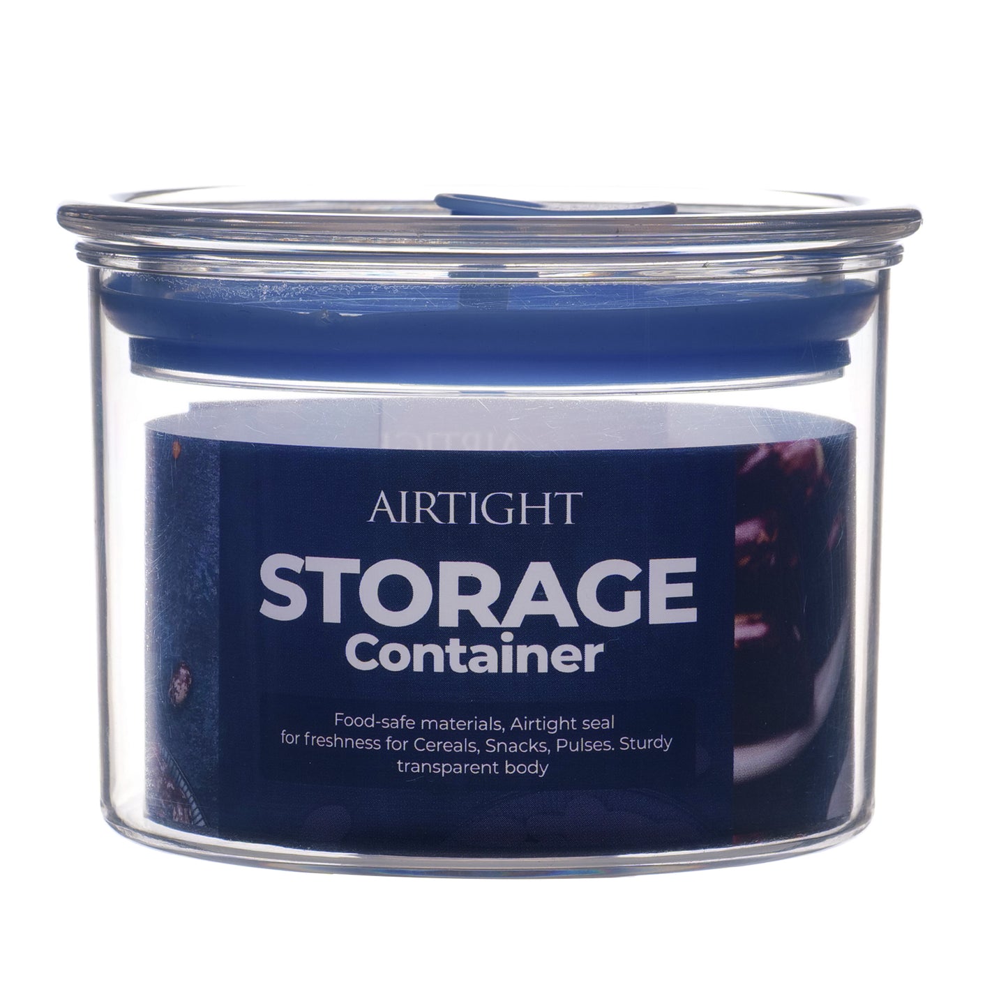 Orio Airtight Transparent Plastic Storage Container Square Blue 500ML - Homeproindia.com
