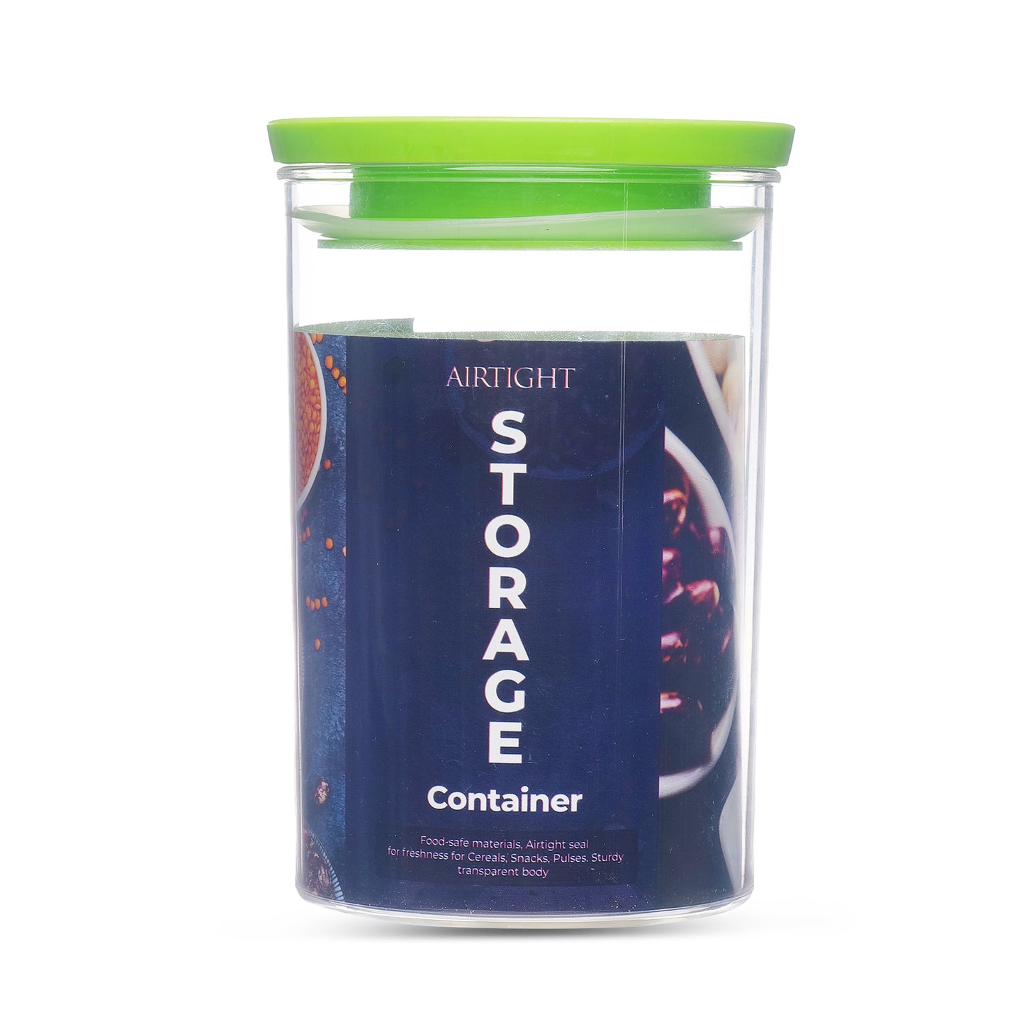 Xecellent  Airtight Transparent Plastic Storage Container Green 900ML - Homeproindia.com