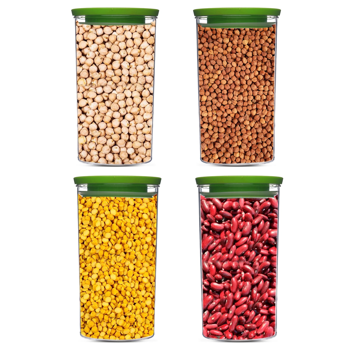 Xecellent Airtight Transparent Plastic Storage Container Green 1400ML - Homeproindia.com