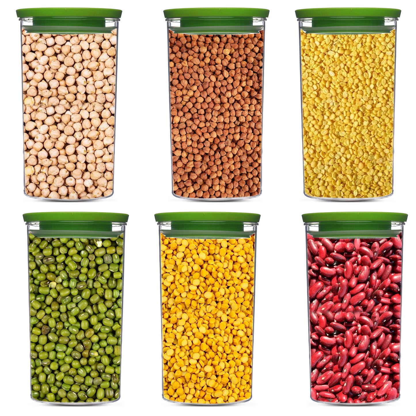 Xecellent Airtight Transparent Plastic Storage Container Green 1400ML - Homeproindia.com