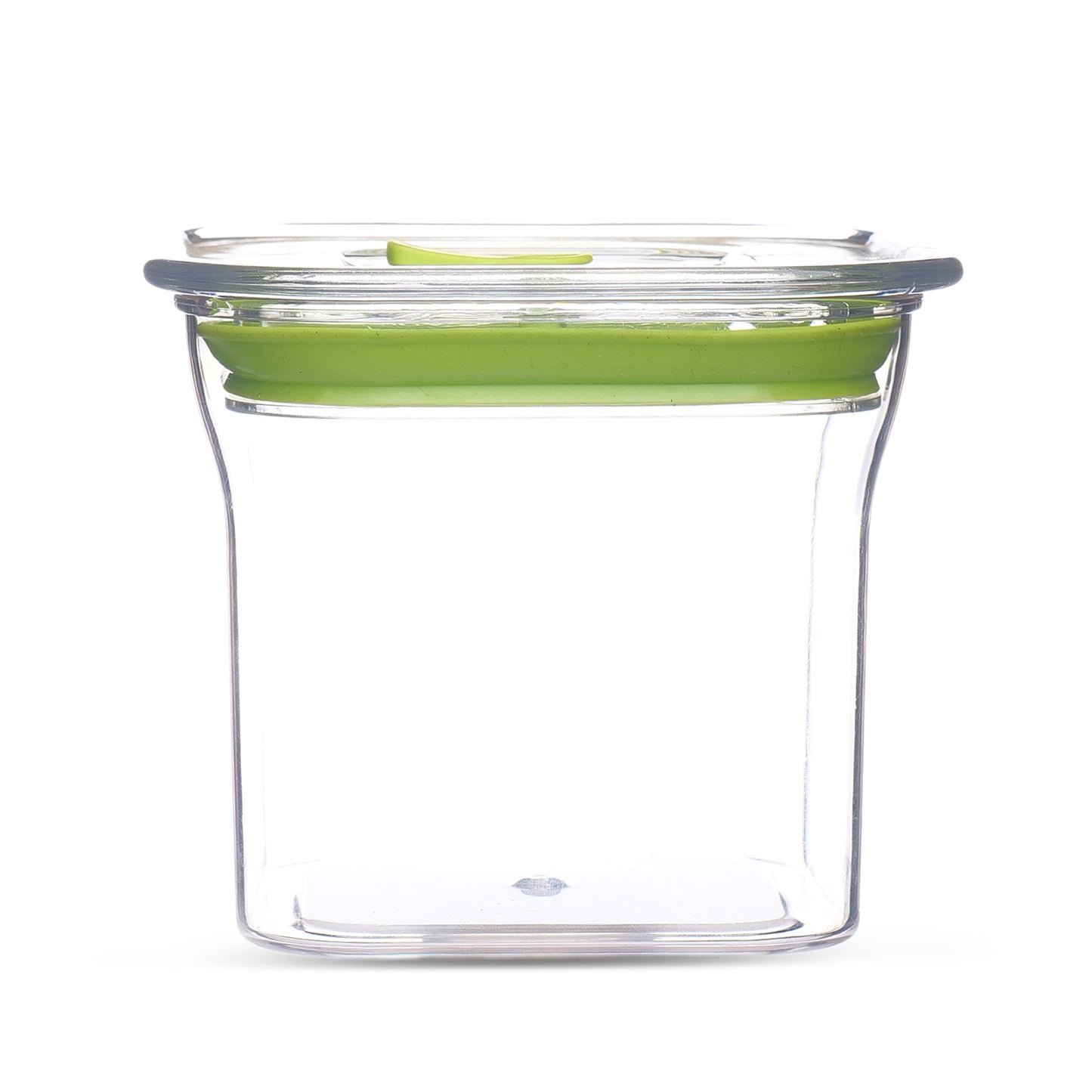 Fabio Airtight Transparent Plastic Storage Container Square Green 600ML - Homeproindia.com