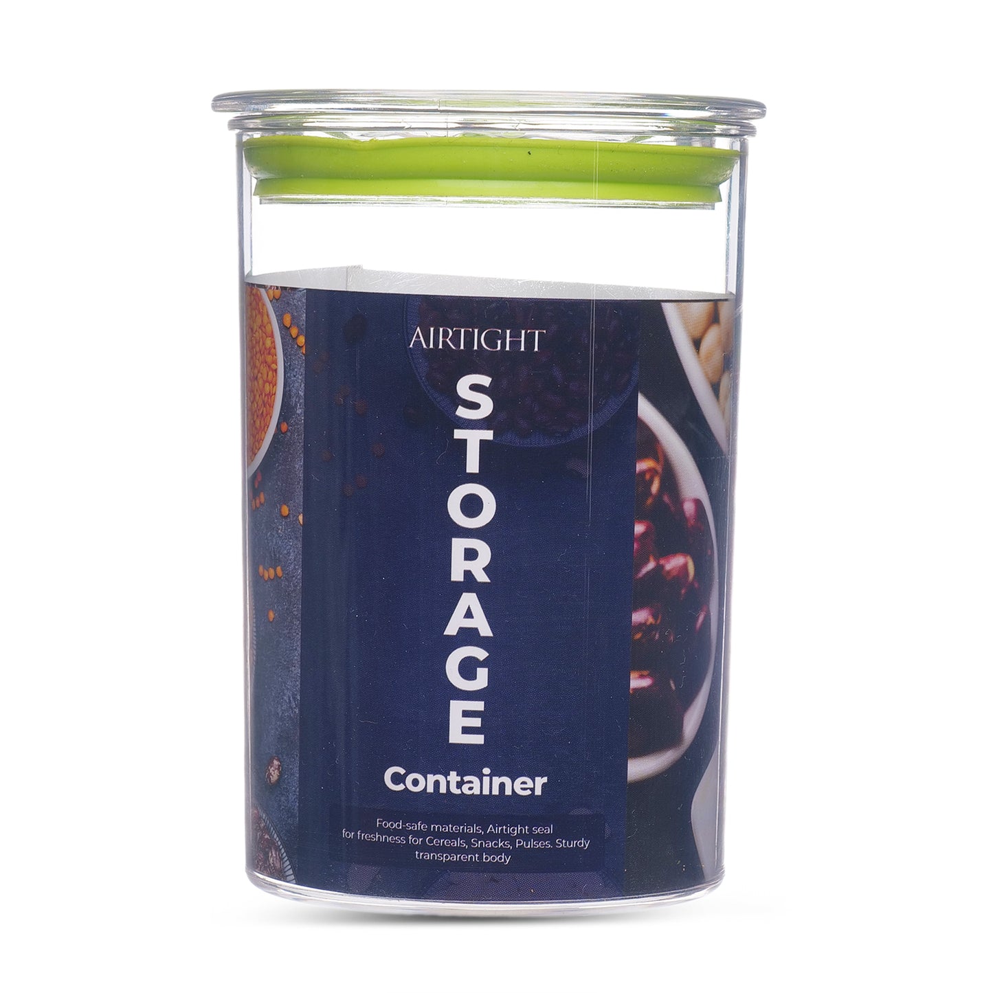 Orio Airtight Transparent Plastic Storage Container Square Green 900ML - Homeproindia.com