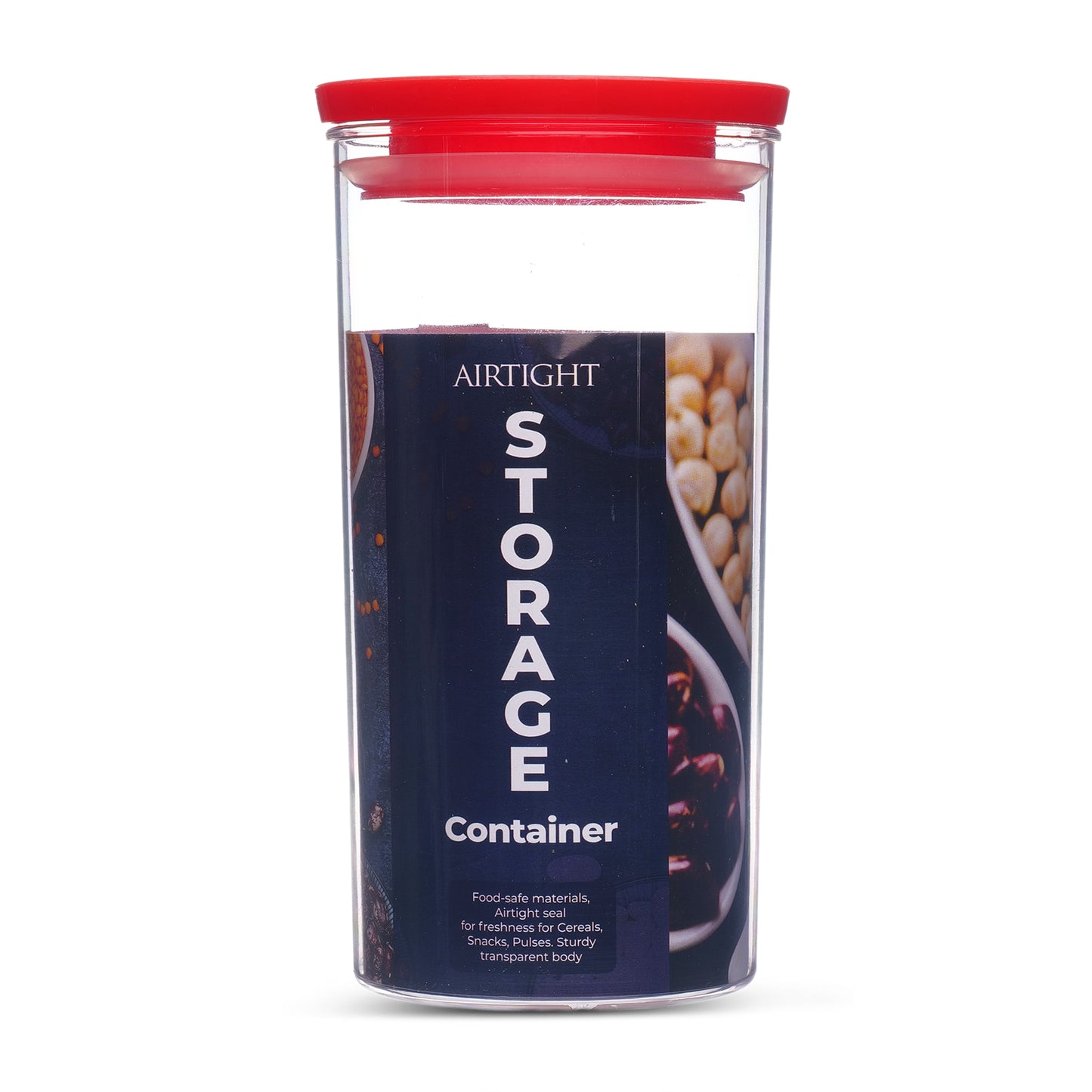 Xecellent Airtight Transparent Plastic Storage Container Red 1400ML - Homeproindia.com