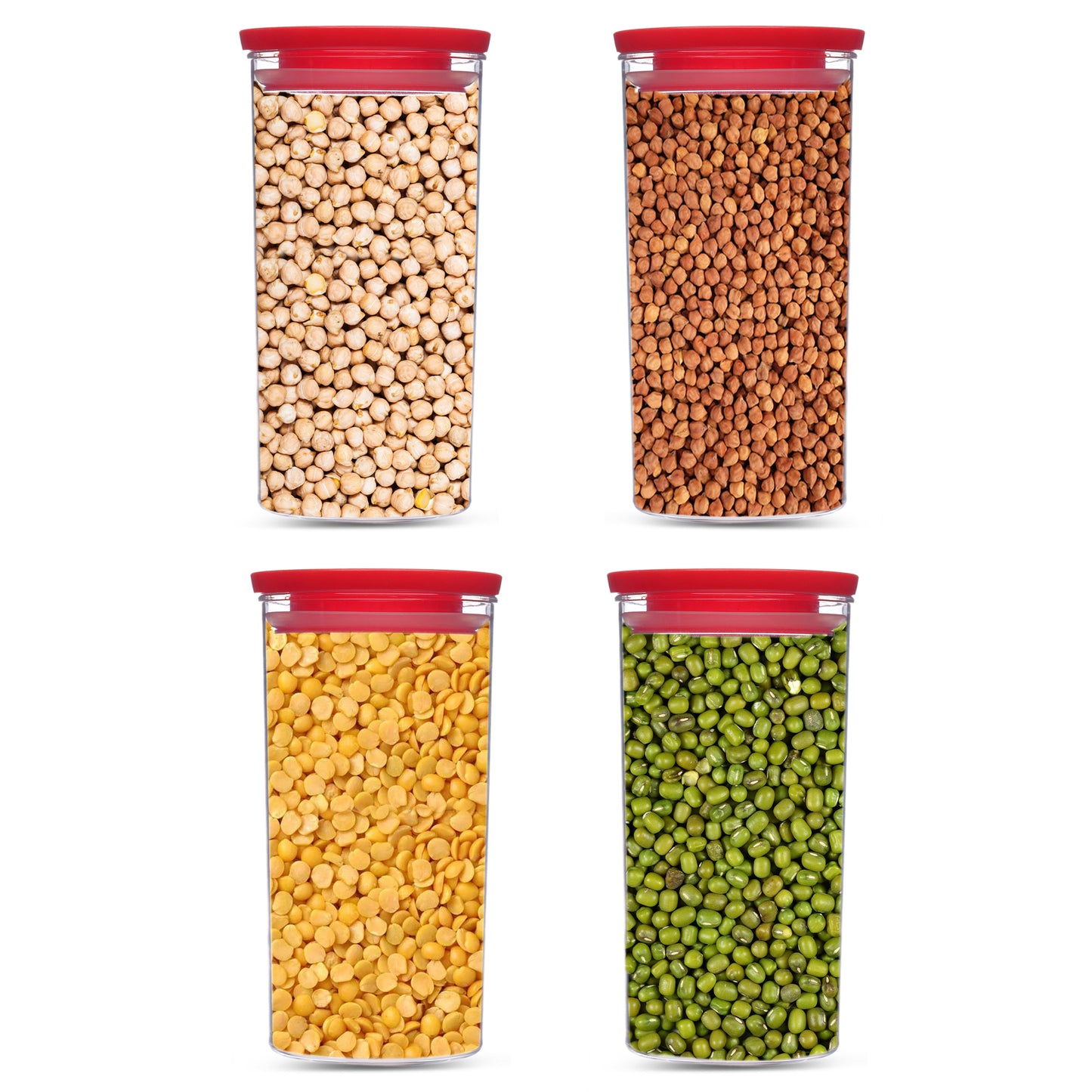 Xecellent Airtight Transparent Plastic Storage Container Red 1400ML - Homeproindia.com