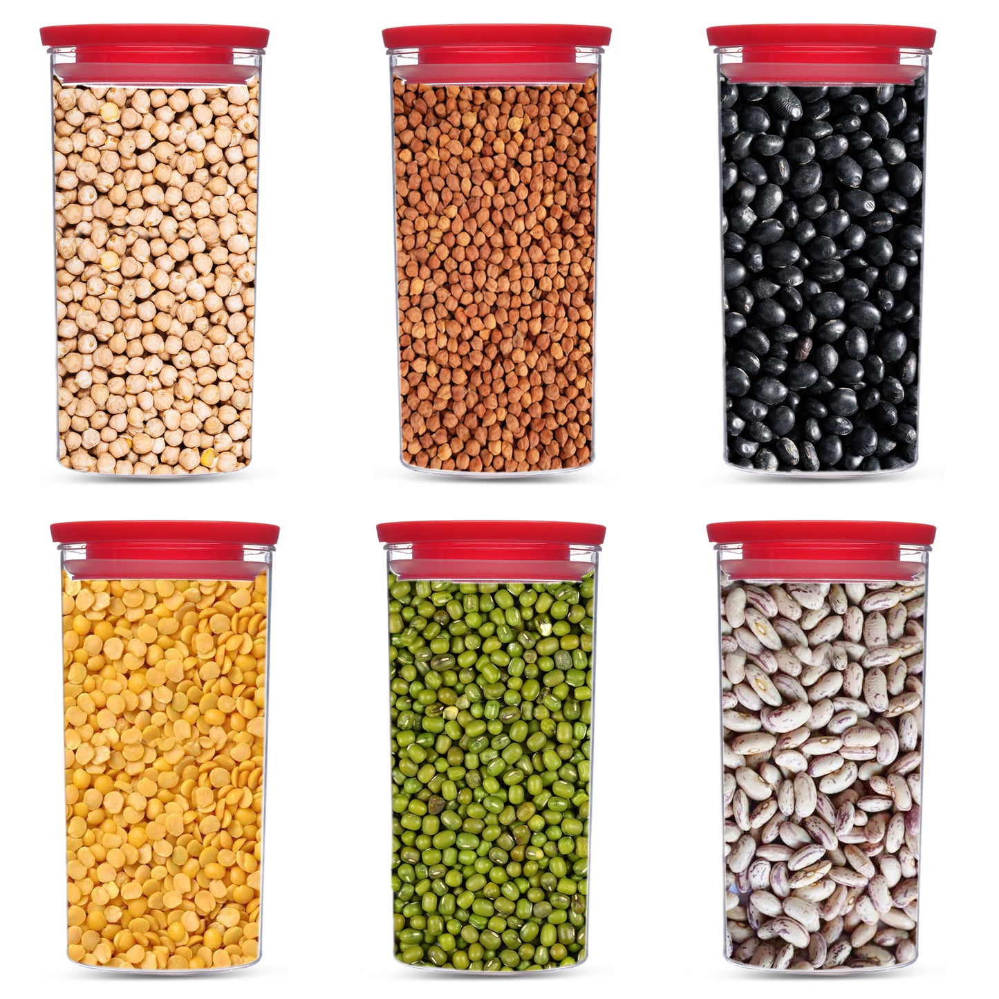 Xecellent Airtight Transparent Plastic Storage Container Red 1400ML - Homeproindia.com