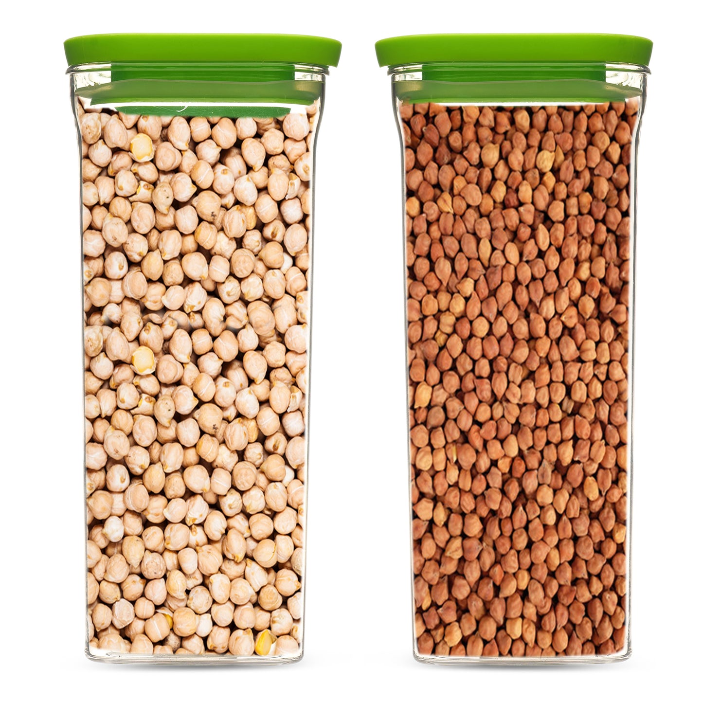 Kitkat Airtight Transparent Plastic Storage Container Square Green 1500ML - Homeproindia.com
