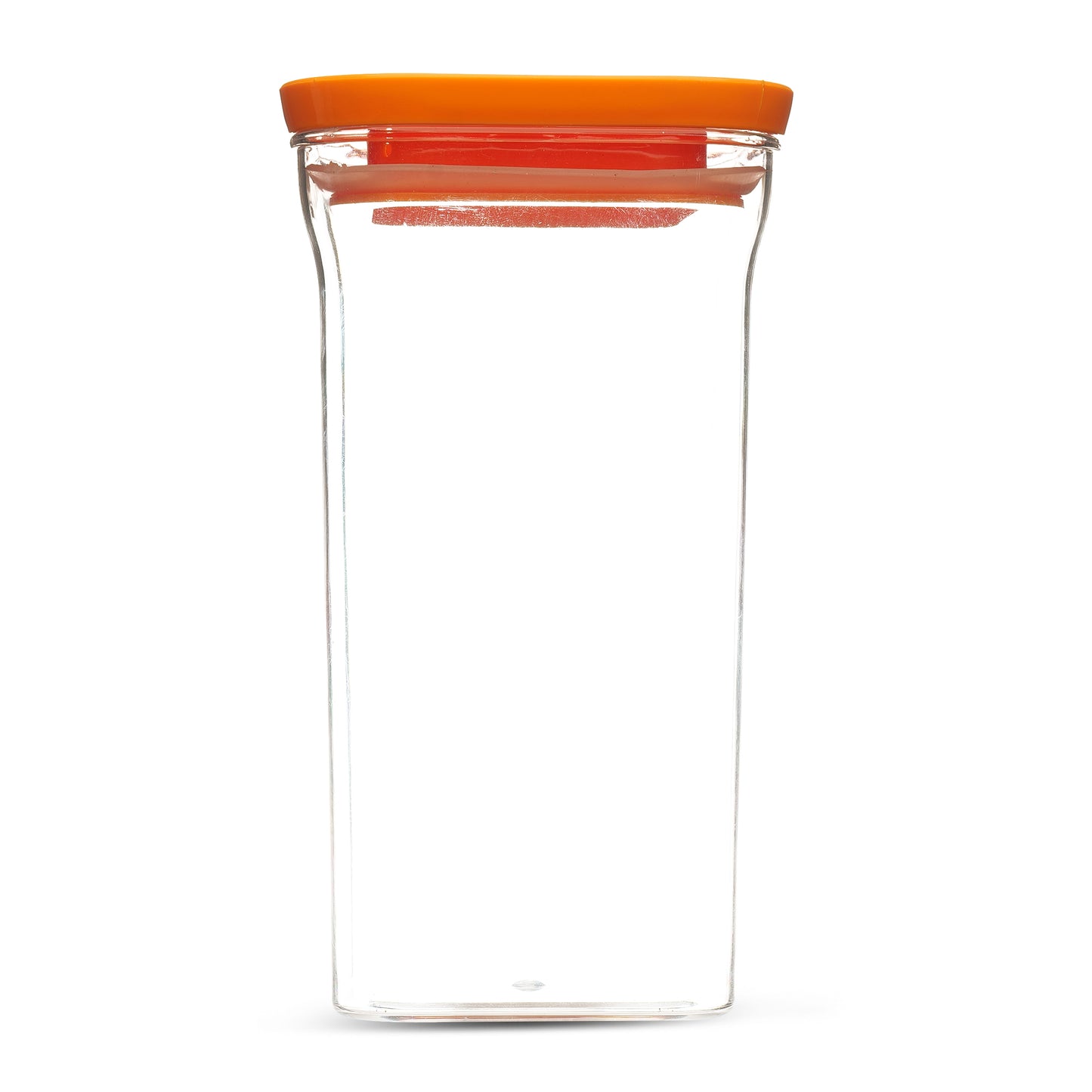 Kitkat Airtight Transparent Plastic Storage Container Square Orange 1100ML - Homeproindia.com