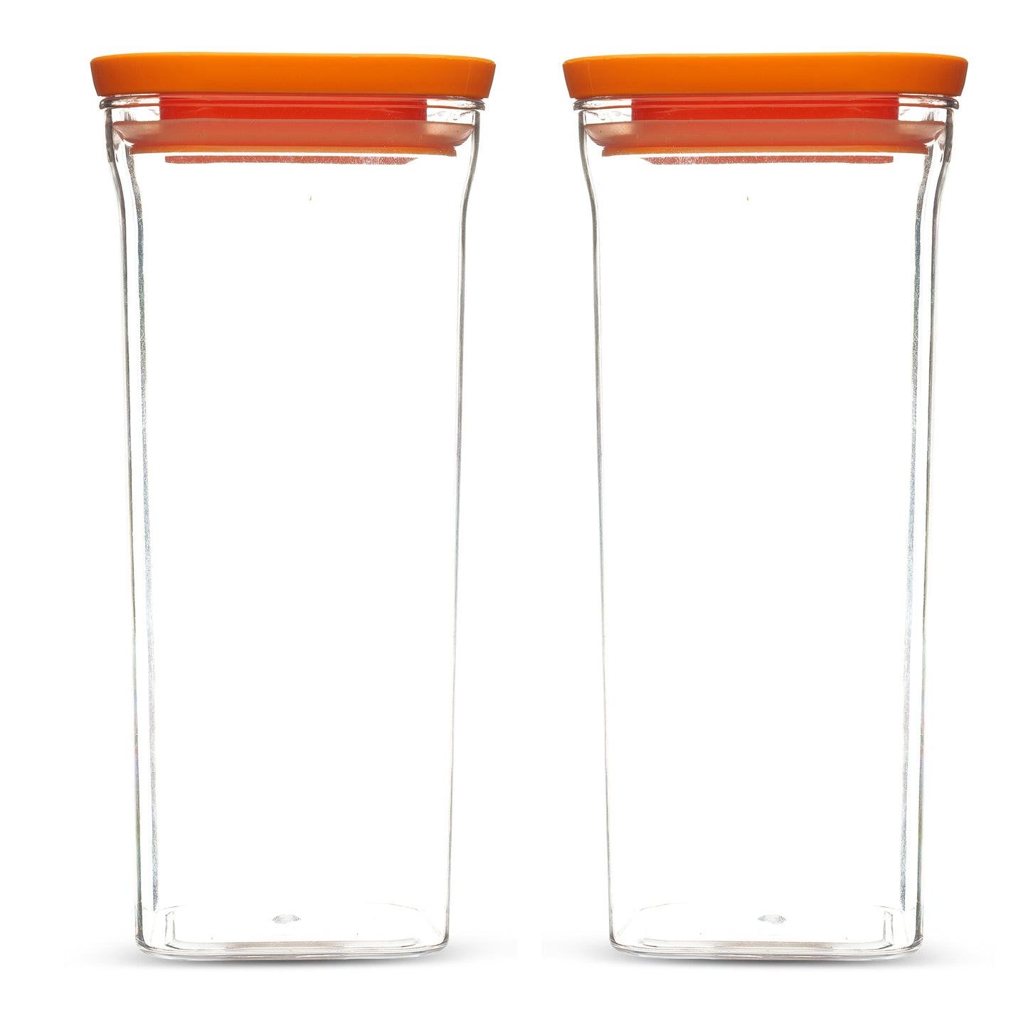 Kitkat Airtight Transparent Plastic Storage Container Square Orange 1500ML - Homeproindia.com