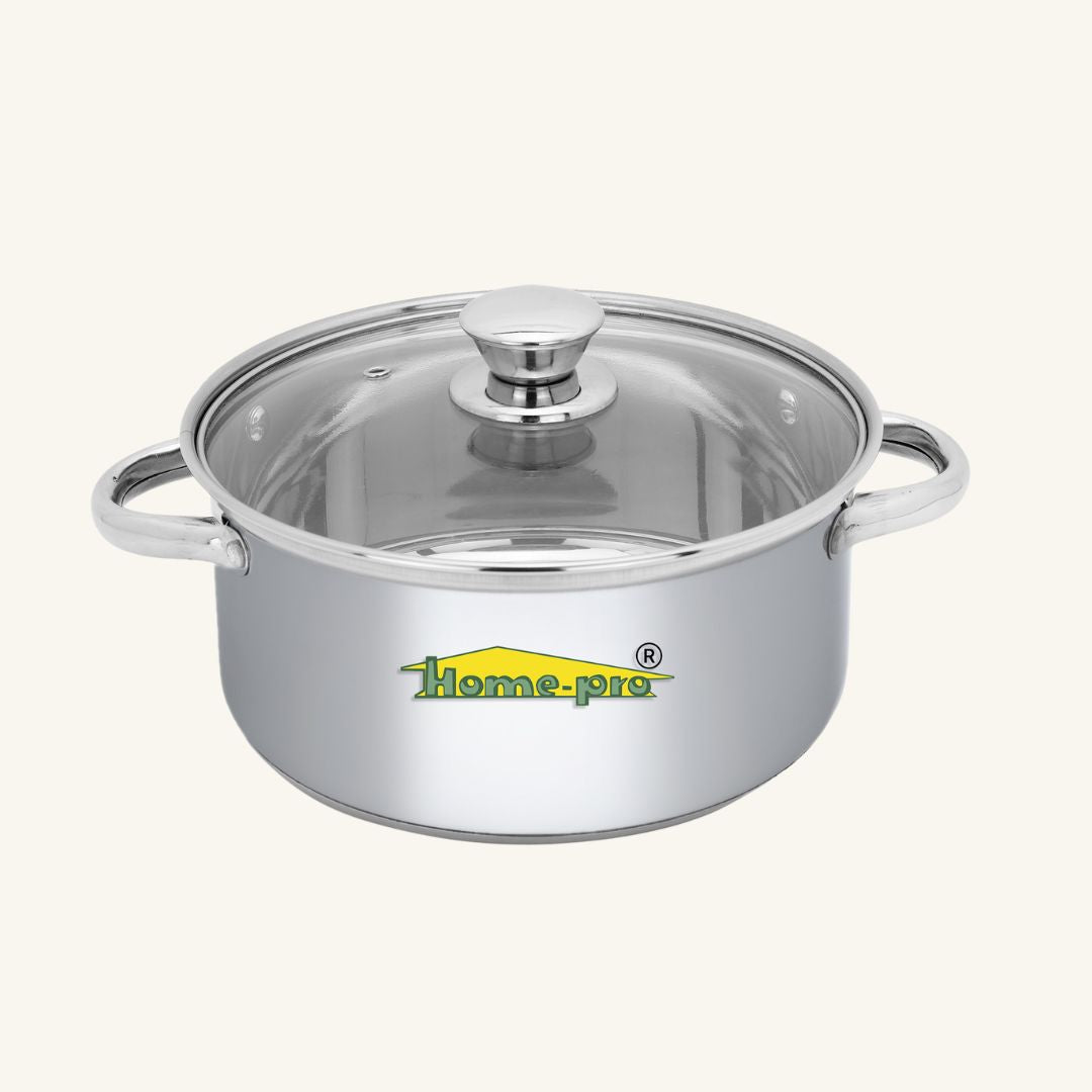 Stainless Steel Cooking Pot with Glass lid