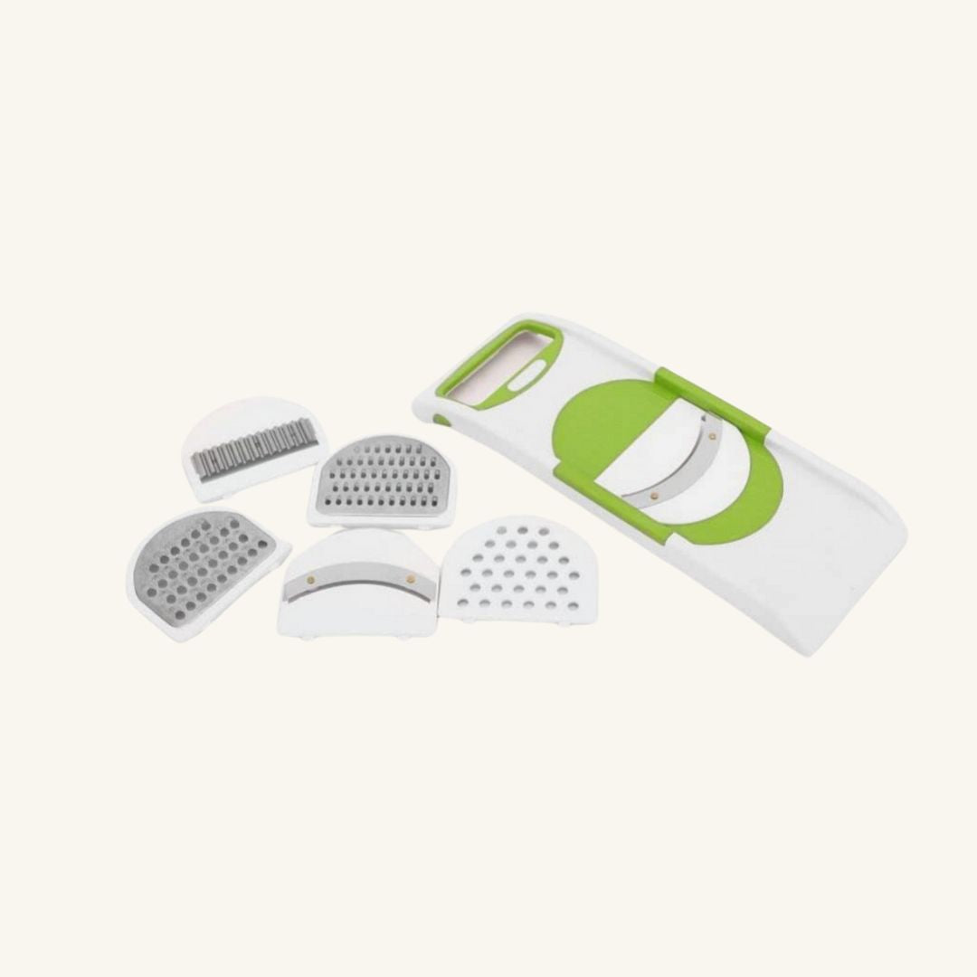 Green Multipurpose 6 in 1 Stainless Steel Blades Grater and Slicer