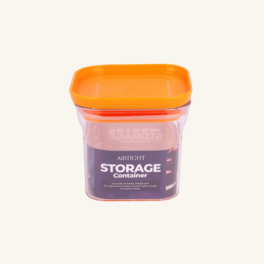 Kitkat Airtight Transparent Plastic Storage Container Square Orange 600ML