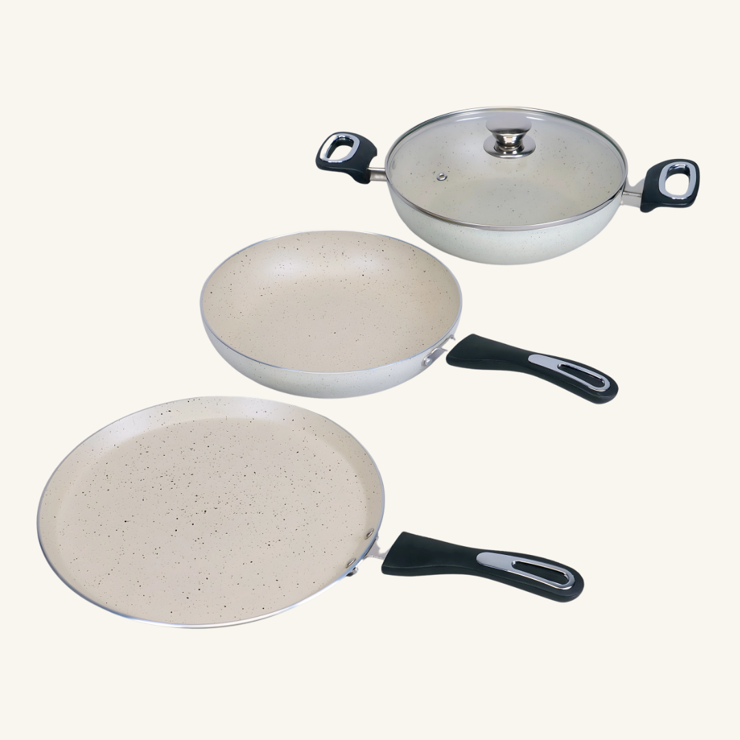 Home-pro 4Pcs Nonstick Granite Cookware Set