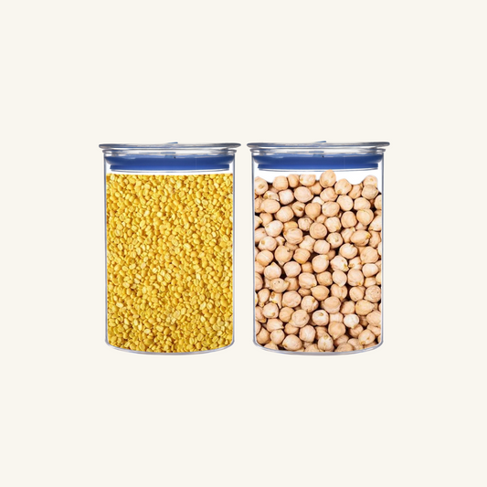 Orio Airtight Transparent Plastic Storage Container Square Blue 900ML