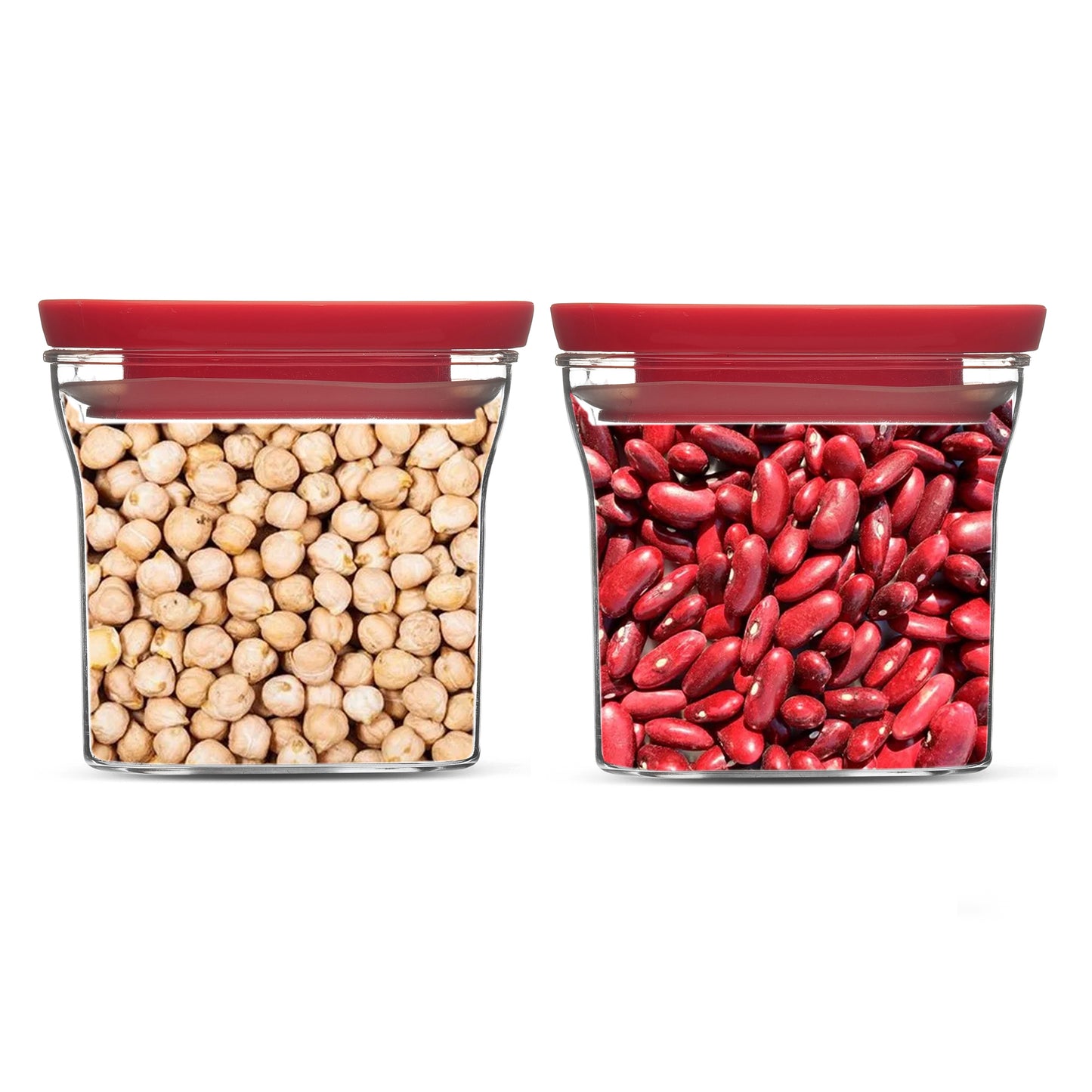 Kitkat Airtight Transparent Plastic Storage Container Square Red 600ML - Homeproindia.com