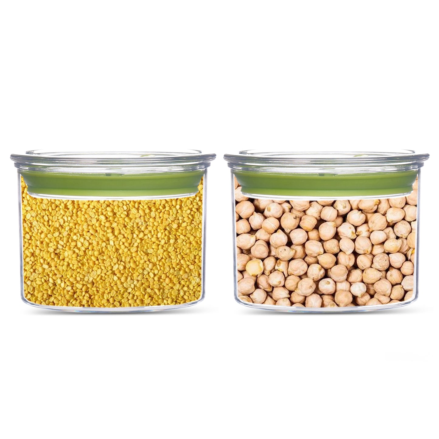Orio Airtight Transparent Plastic Storage Container Square Green 500ML - Homeproindia.com