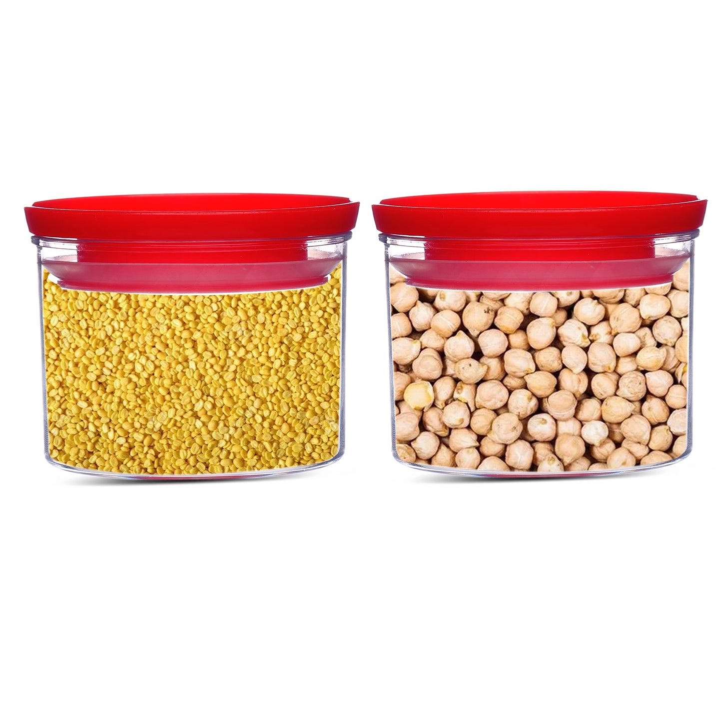 Xecellent Airtight Transparent Plastic Storage Container Red 500ML - Homeproindia.com